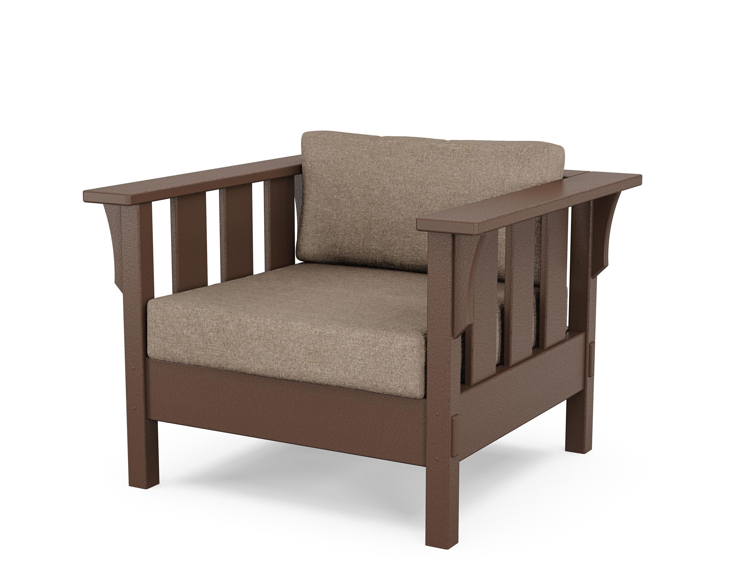 Acadia Deep Seating Chair in Mahogany / Spiced Burlap