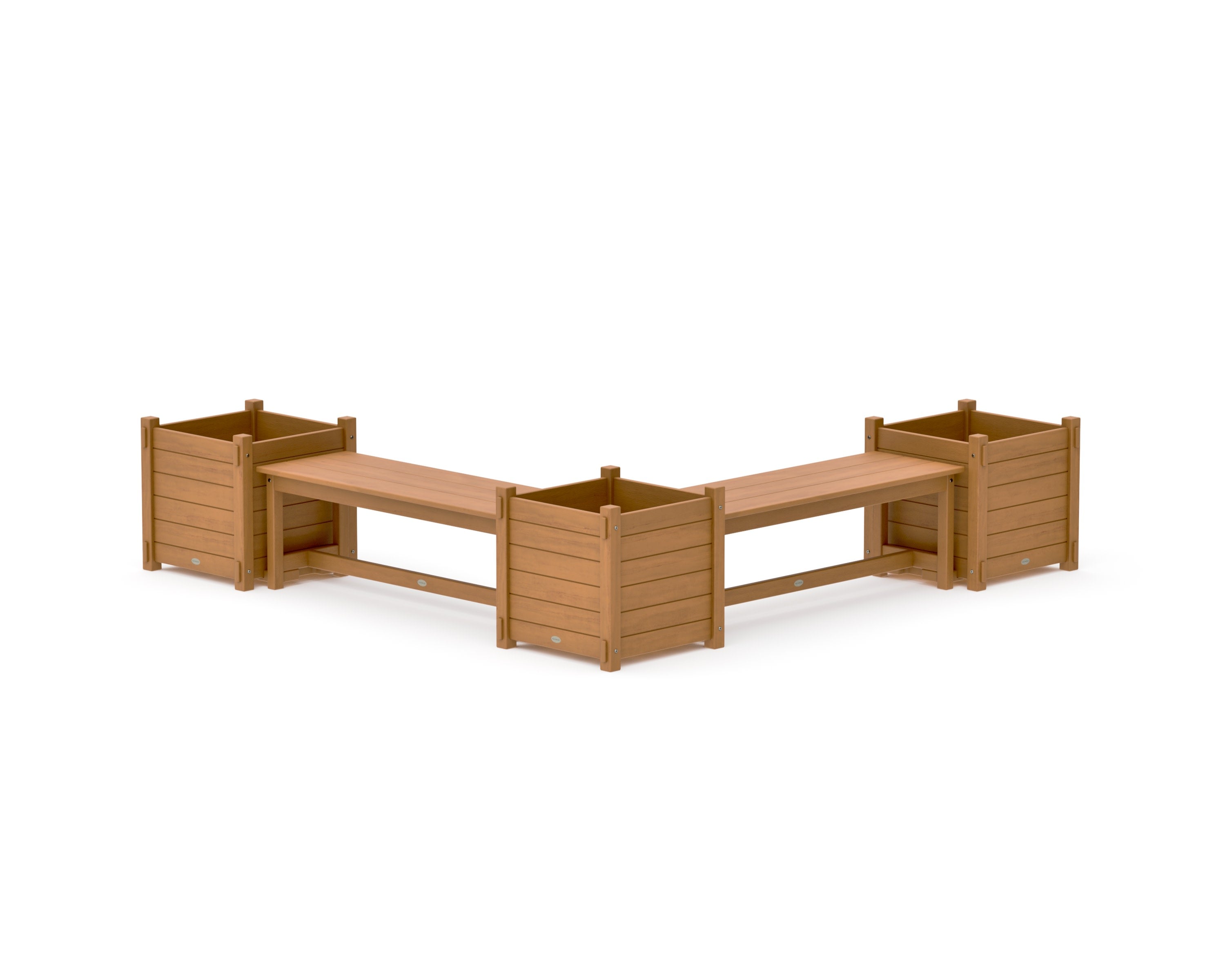 48" Nautical L- Shaped Planter Bench Corner Set - Large in Natural