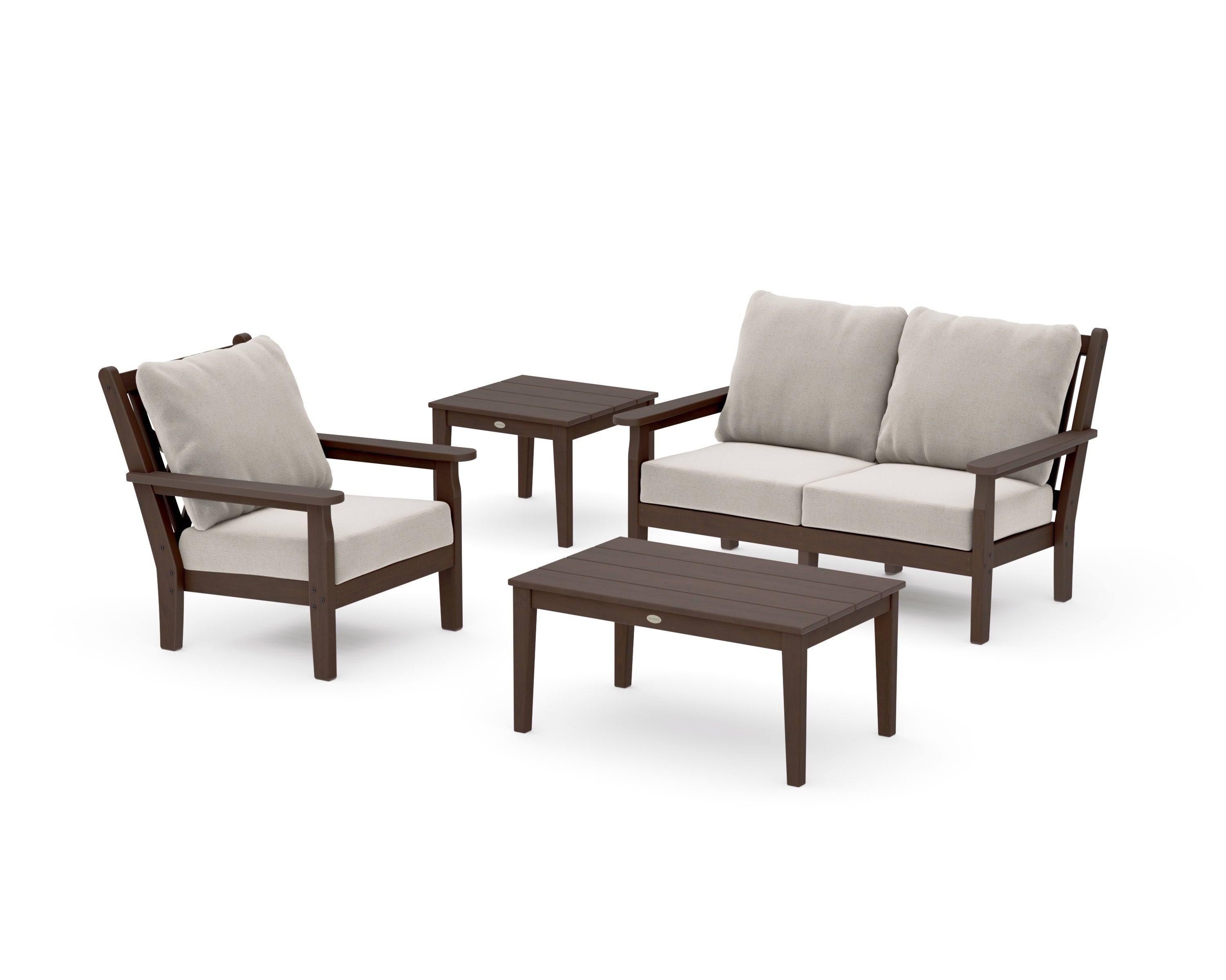 Chippendale 4-Piece Deep Seating Set in Kona / Dune Burlap