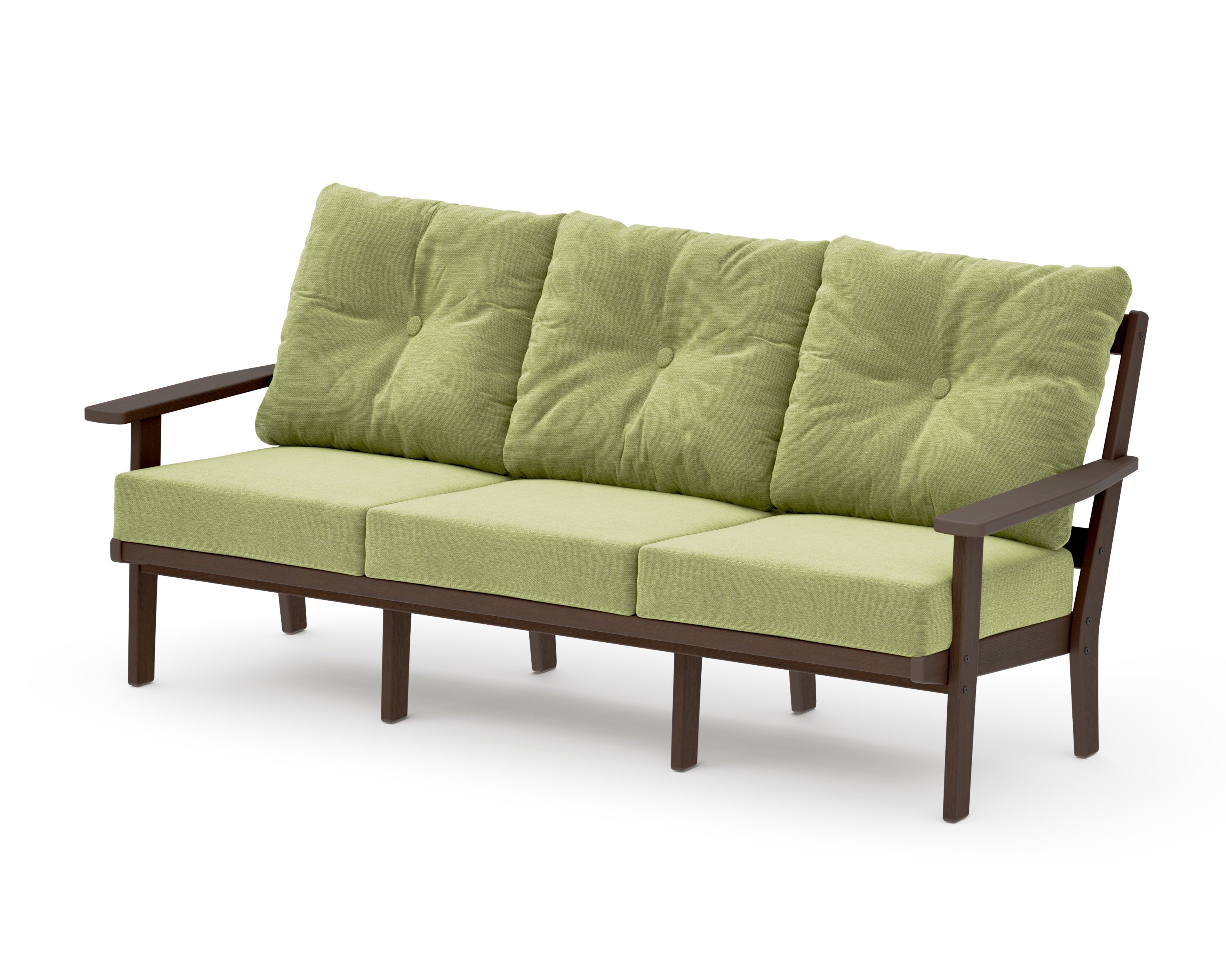 PrairieDeep Seating Sofa in Kona / Chartreuse Boucle
