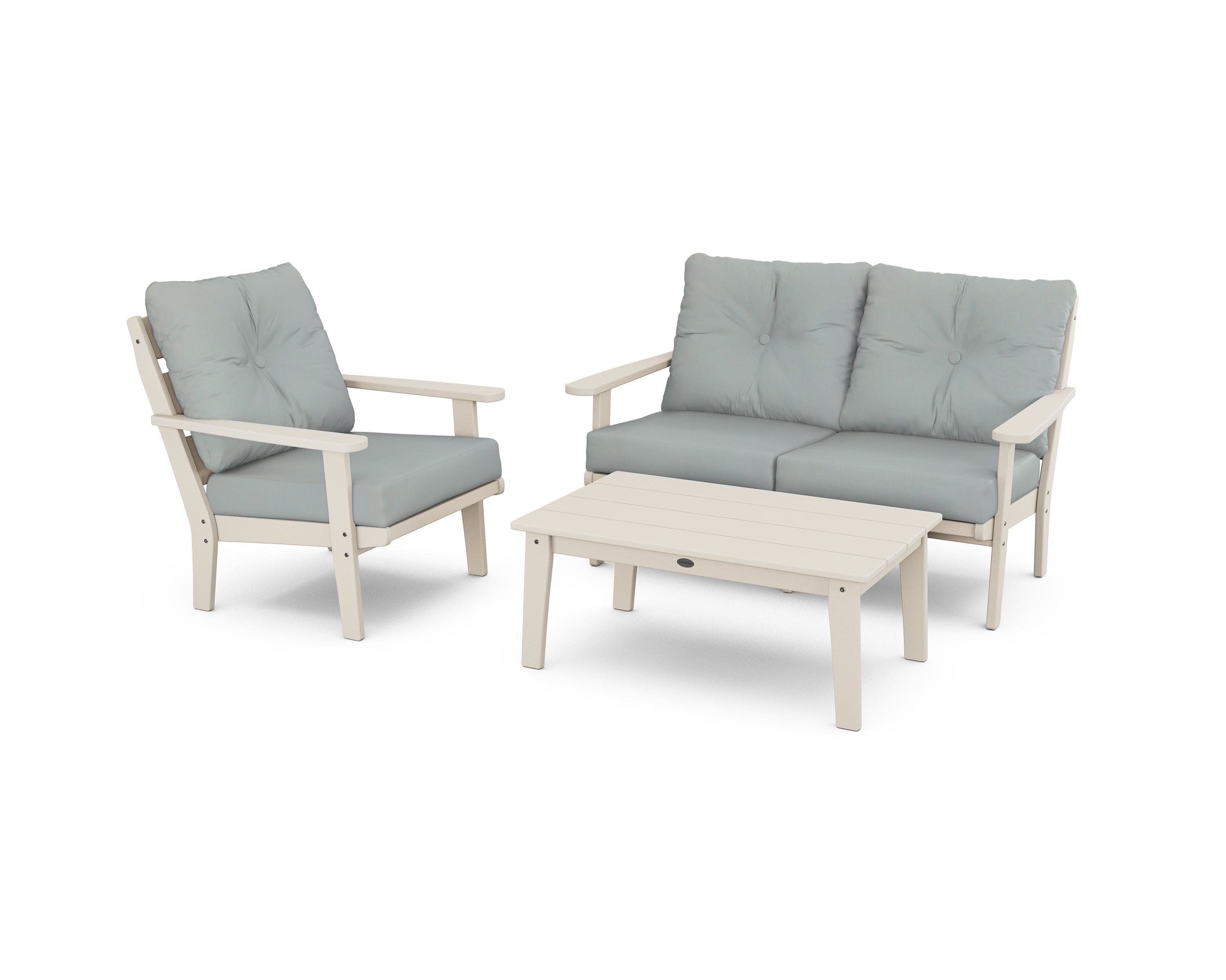 Lakeside 3-Piece Deep Seating Set in Sand / Spa