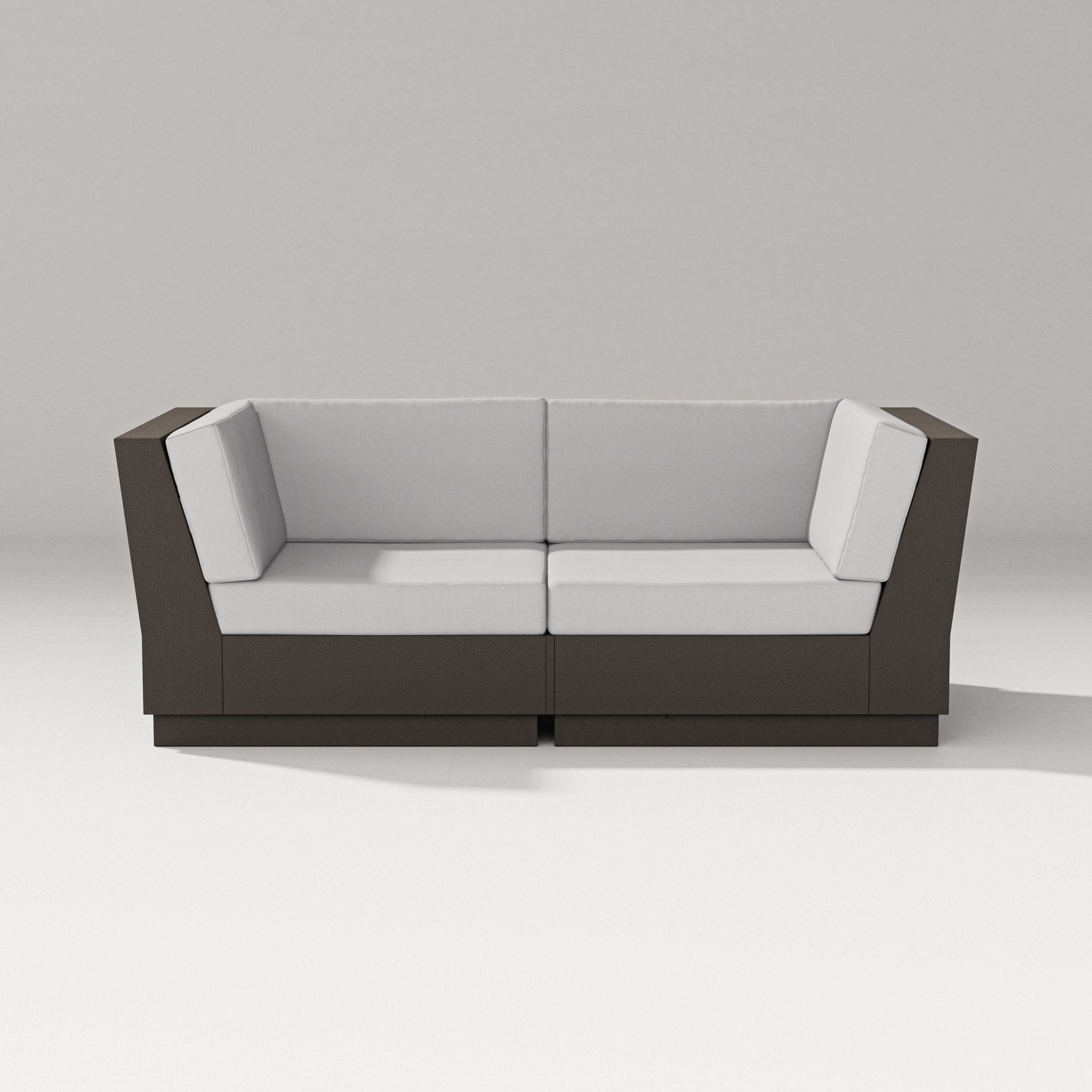 Elevate Loveseat Sectional in Vintage Coffee / Diamond in the Rough