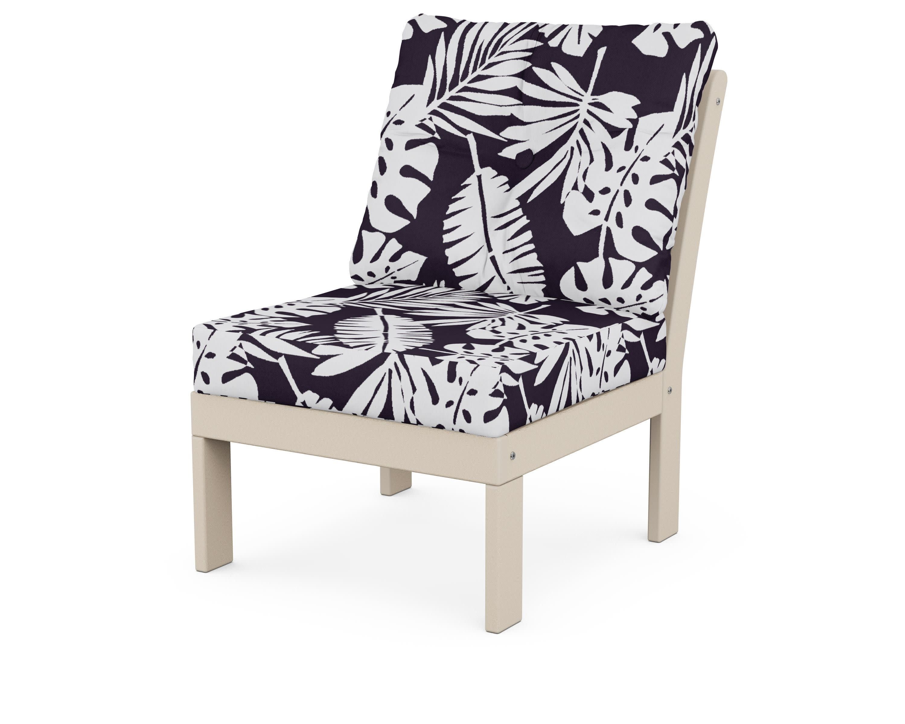 Vineyard Modular Armless Chair in Sand / Leaf Navy