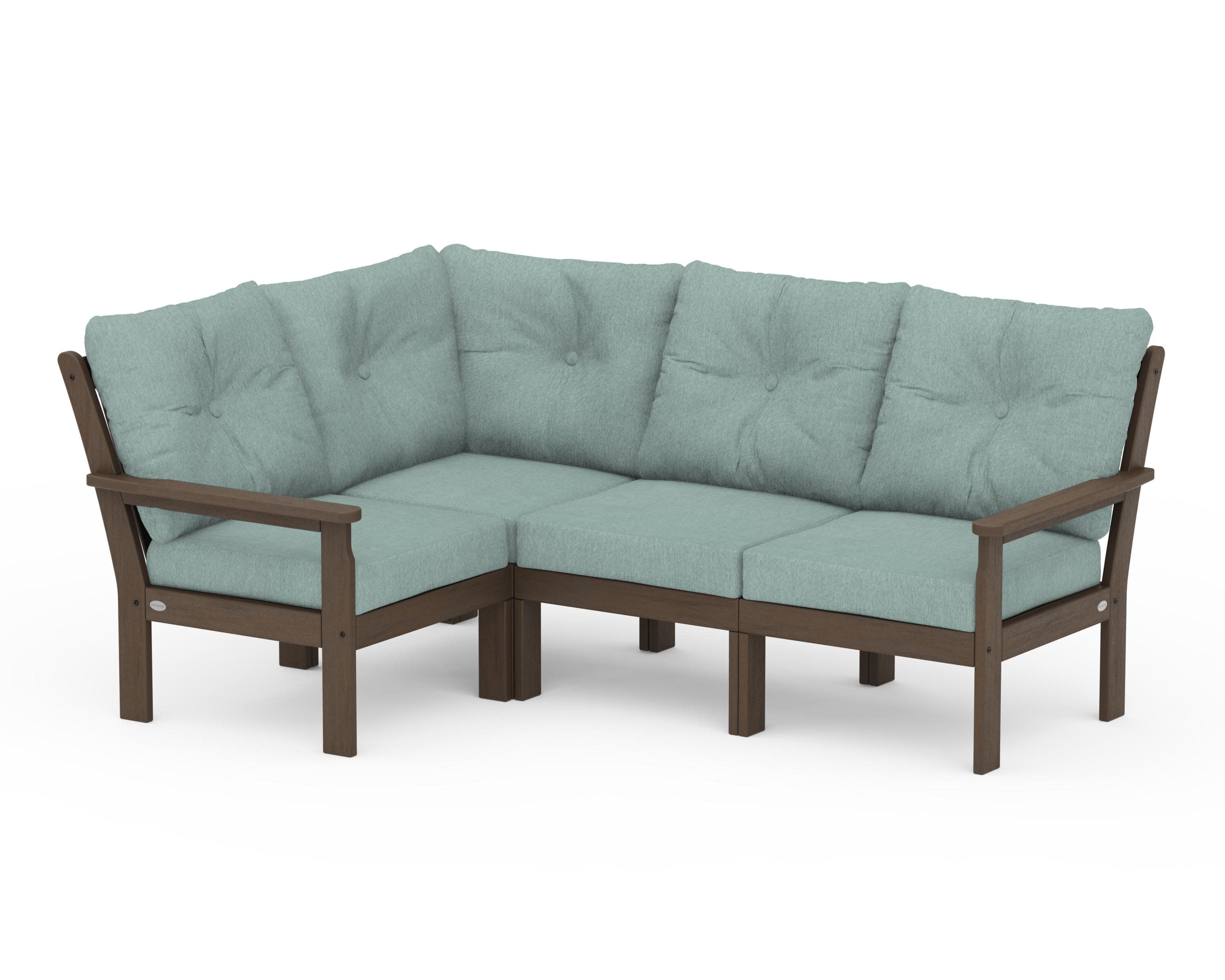 Vineyard 4-Piece Sectional in Kona / Glacier Spa
