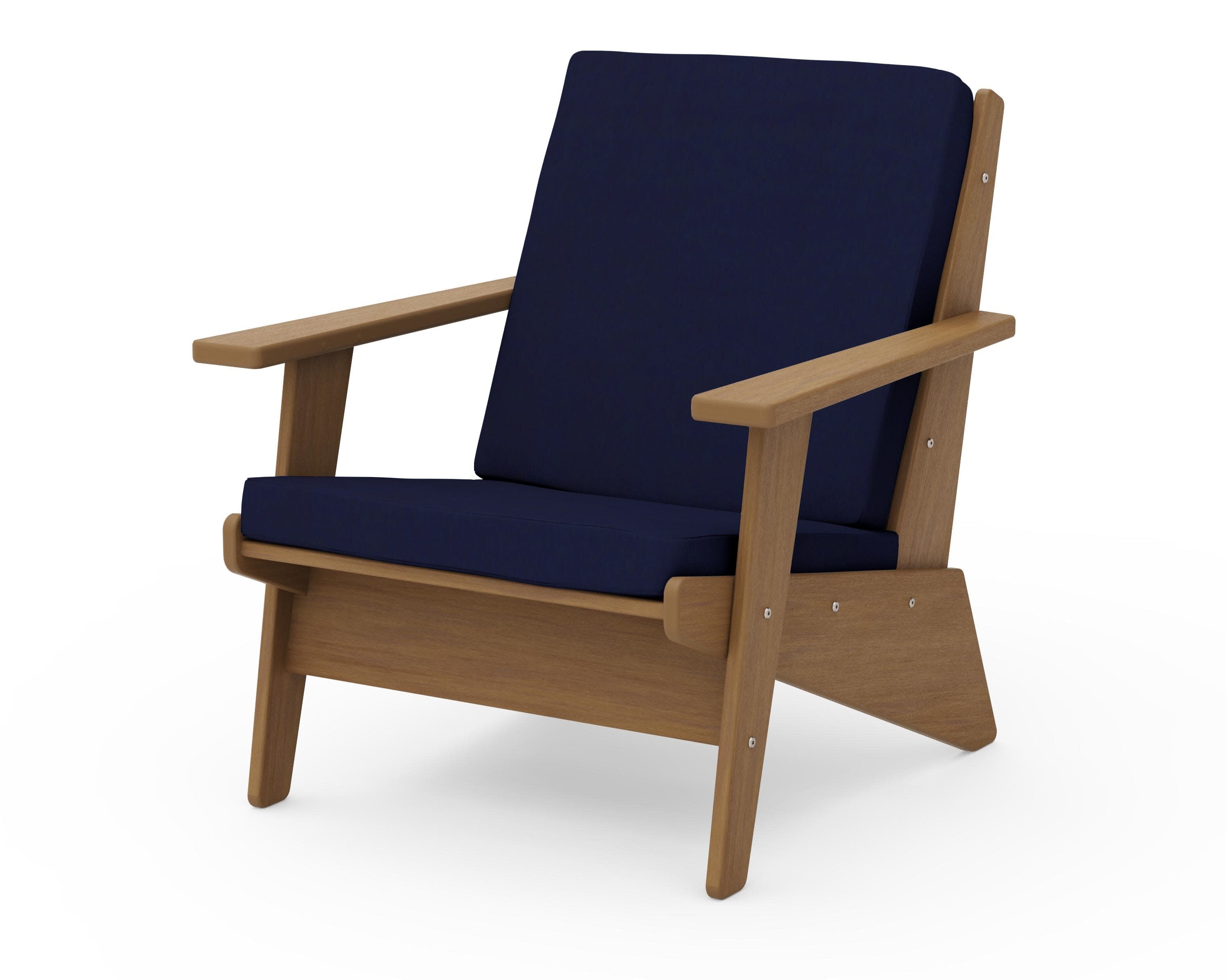 Riviera Modern Lounge Chair in Natural / Navy
