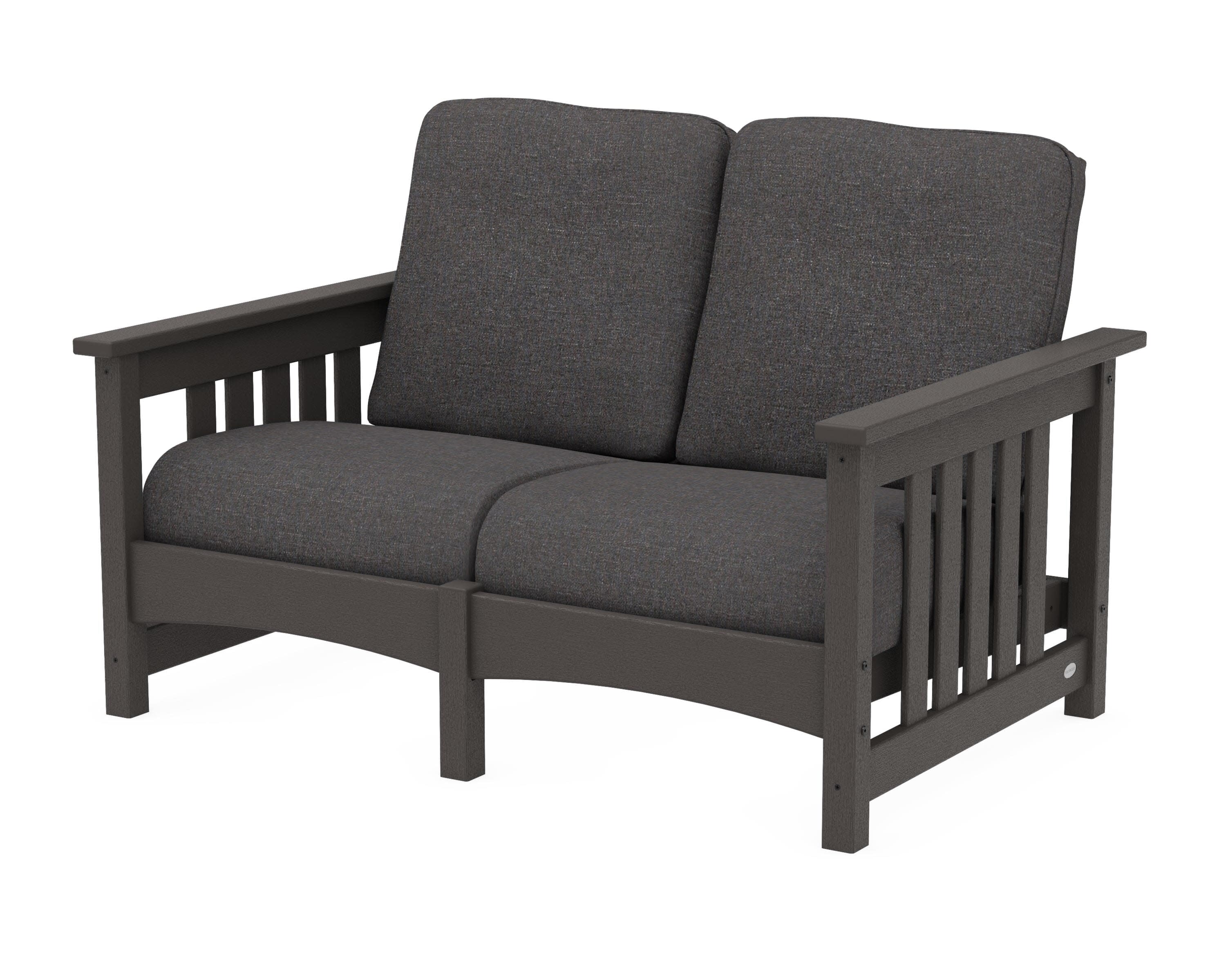 Club Mission Loveseat in Vintage Coffee / Ash Charcoal
