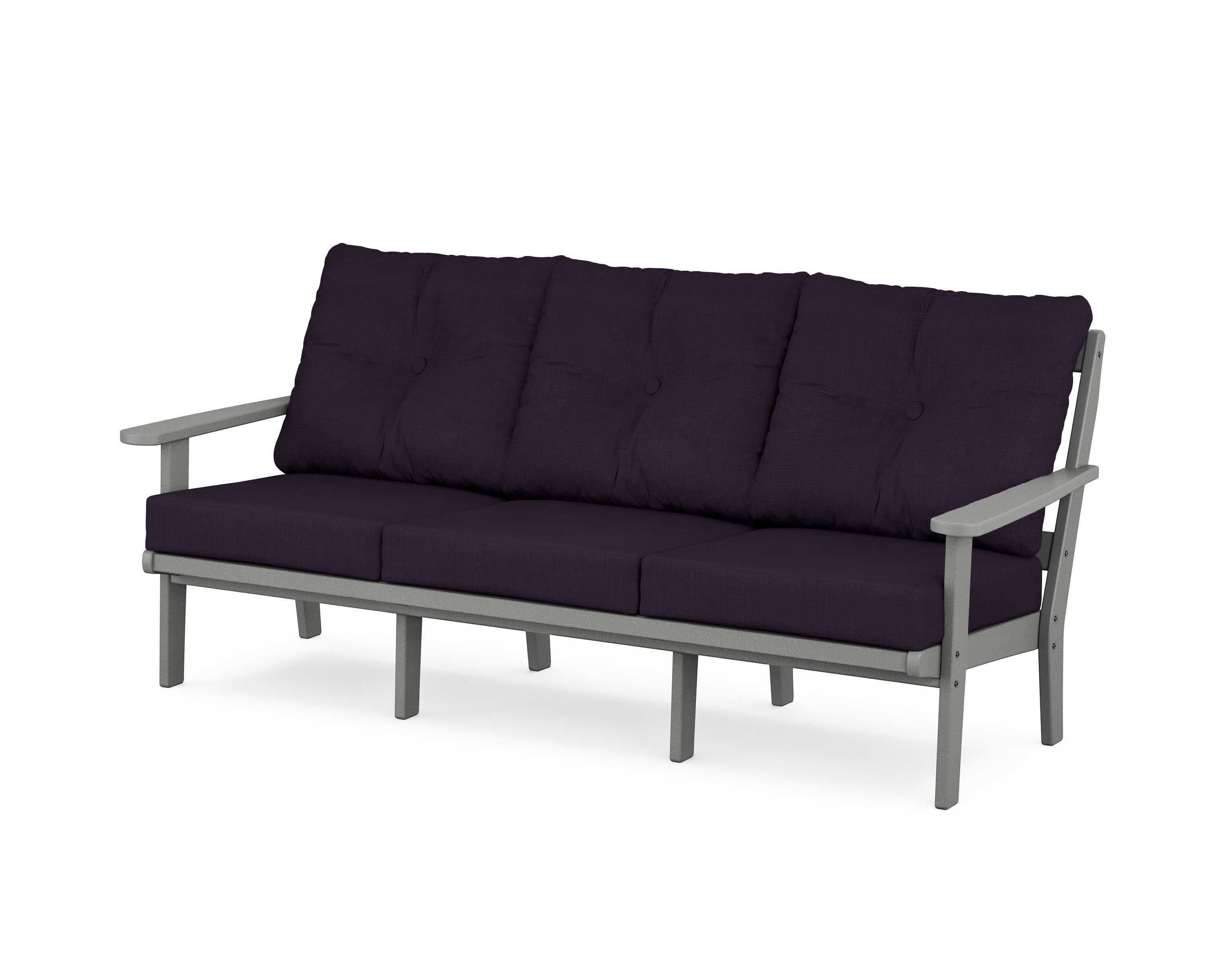 Mission Deep Seating Sofa in Slate Grey / Navy Linen