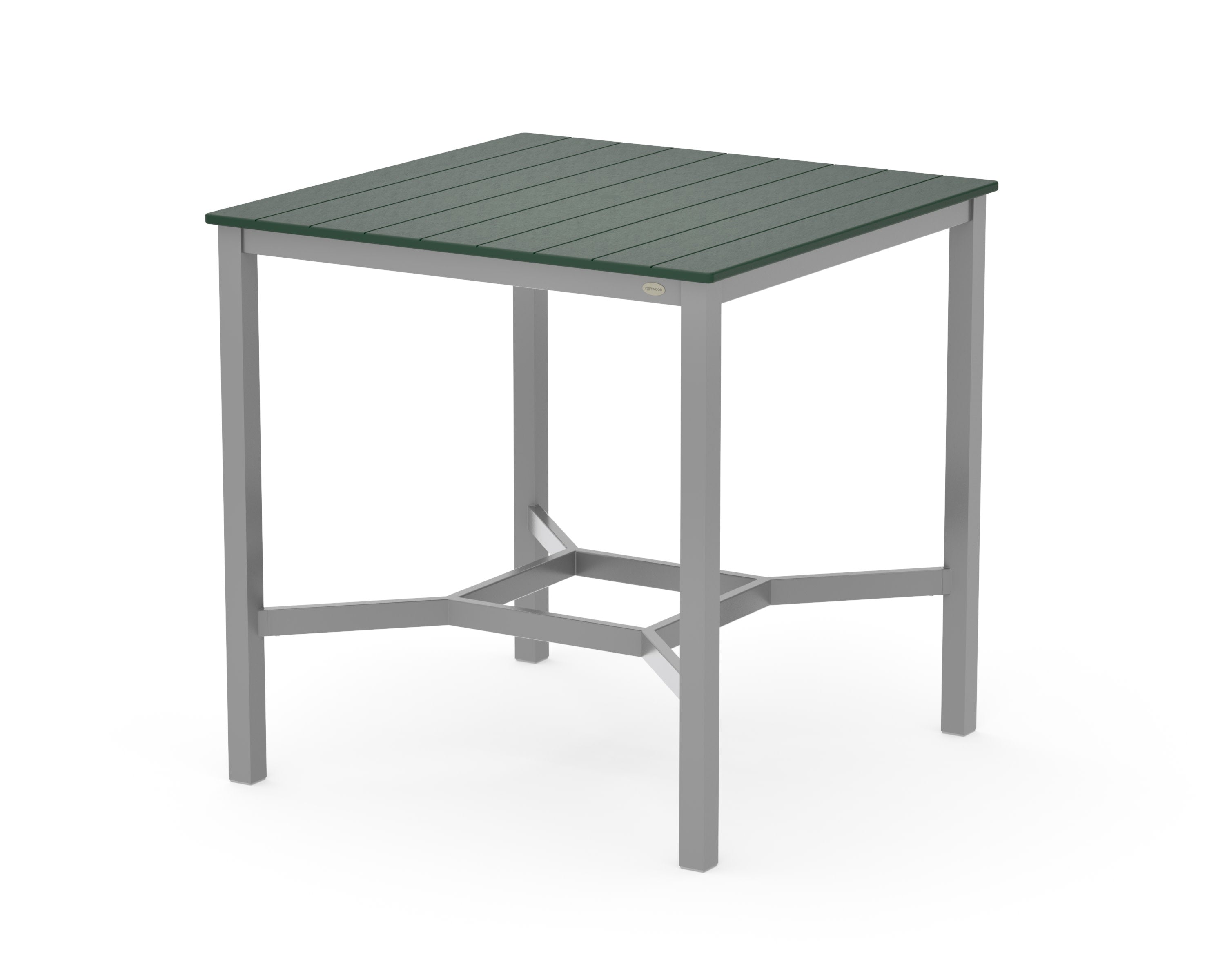 Main Street 42 x 42 Bar Table in Silver / Green