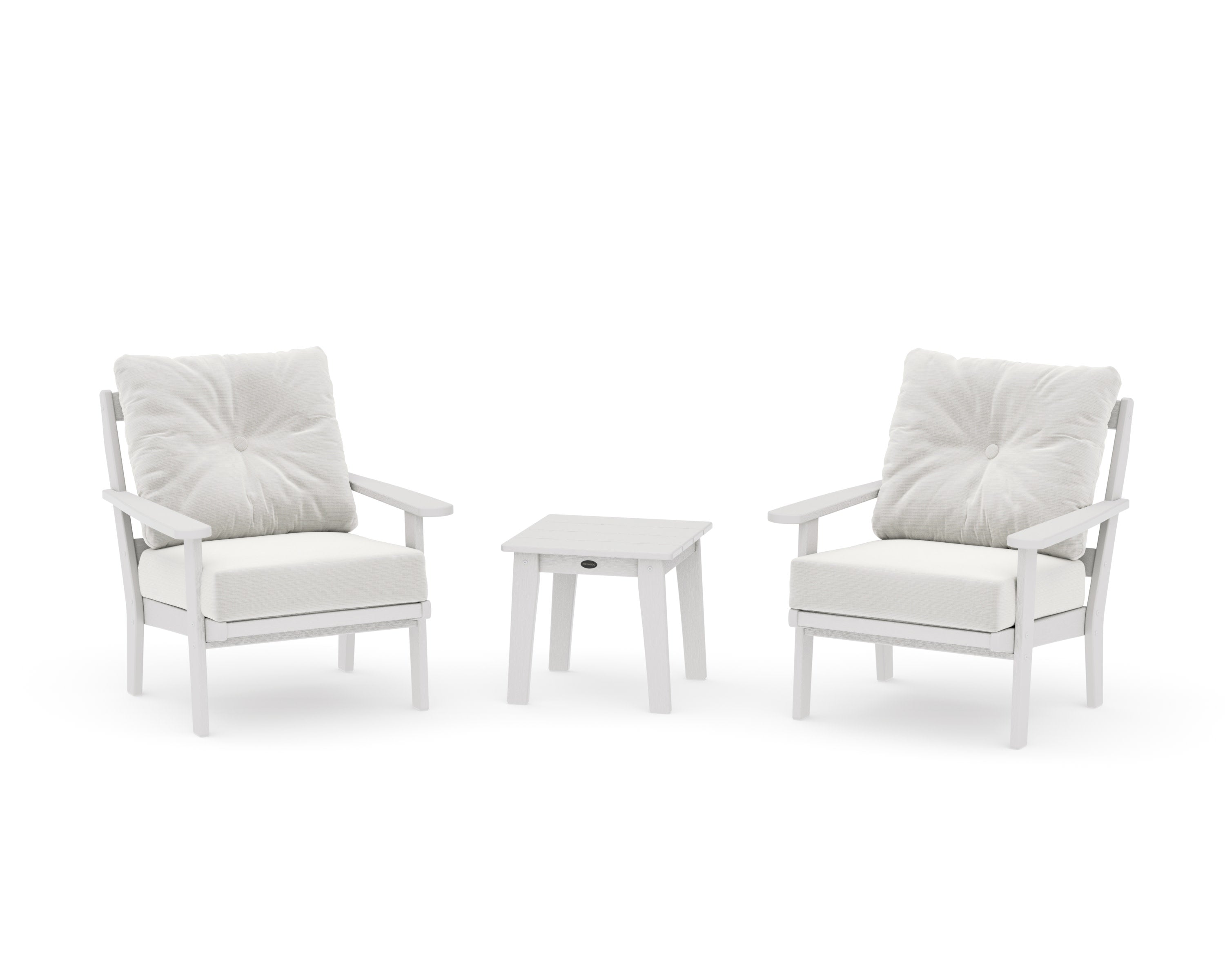 Mission 3-Piece Deep Seating Set in Vintage White / Natural Linen