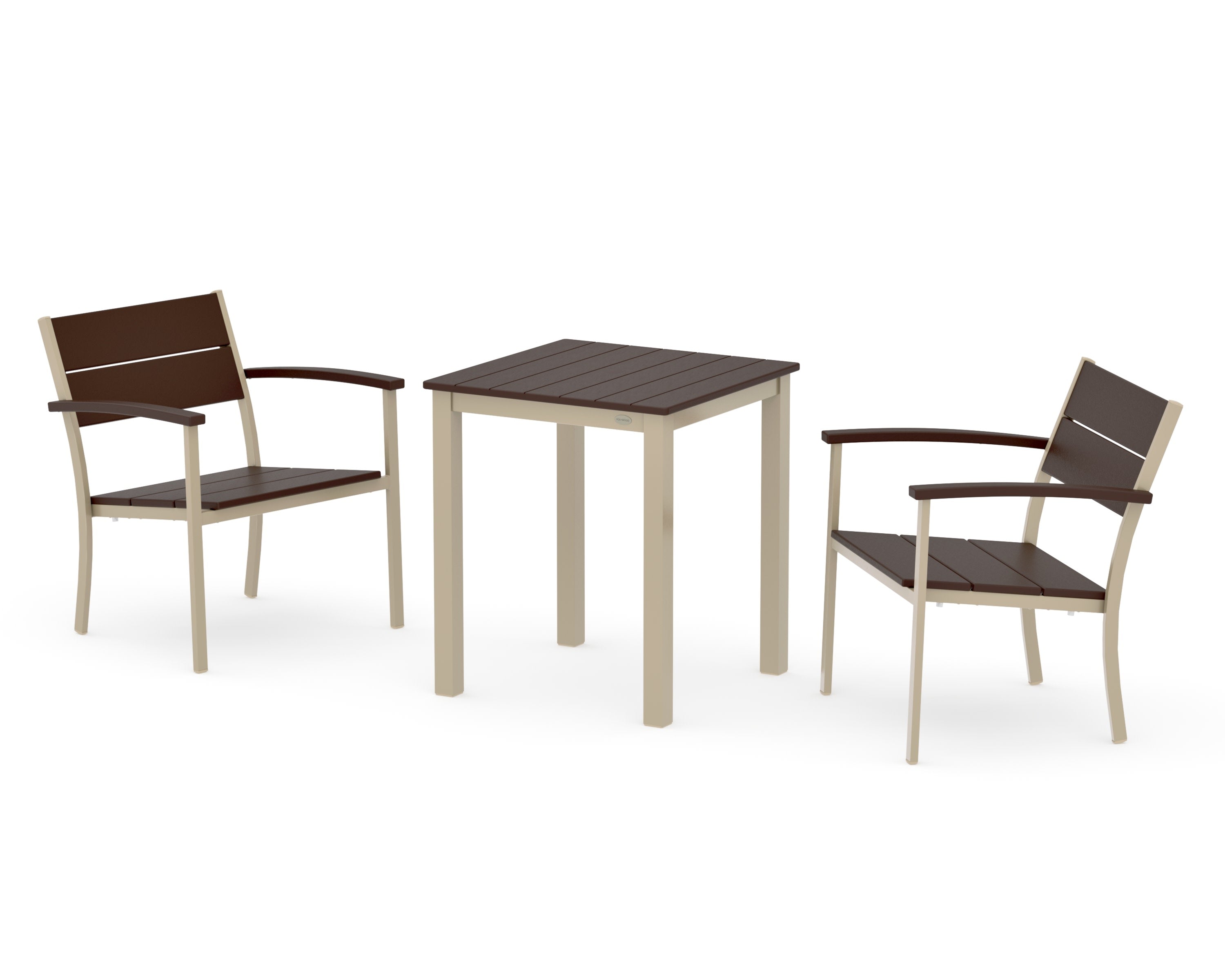 Main Street 3-Piece Square Dining Set in Sand / Mahogany