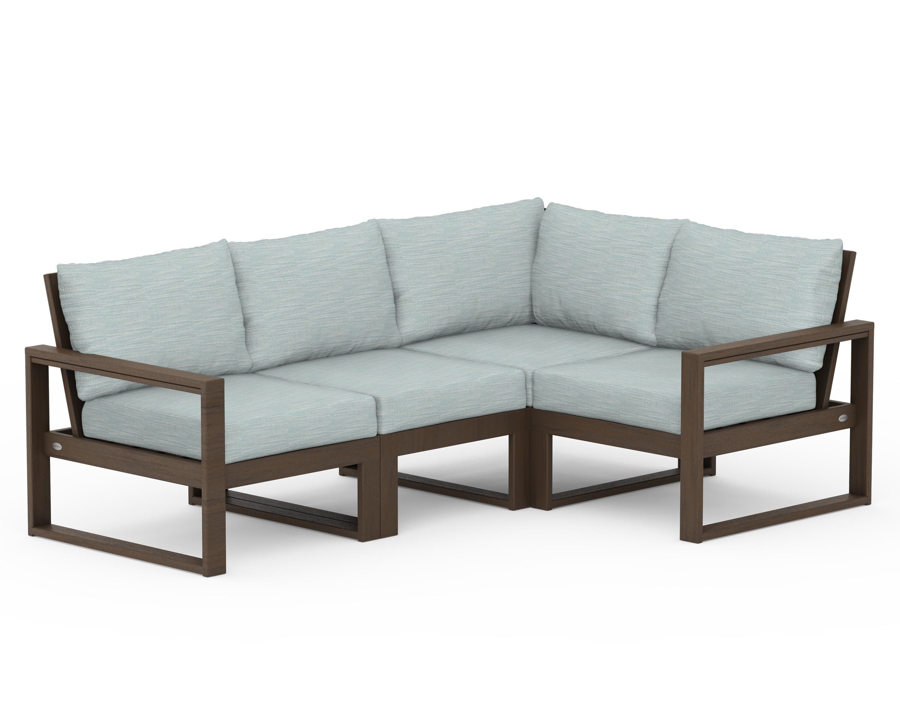 EDGE 4-Piece Modular Deep Seating Set in Kona / Soothe Mist