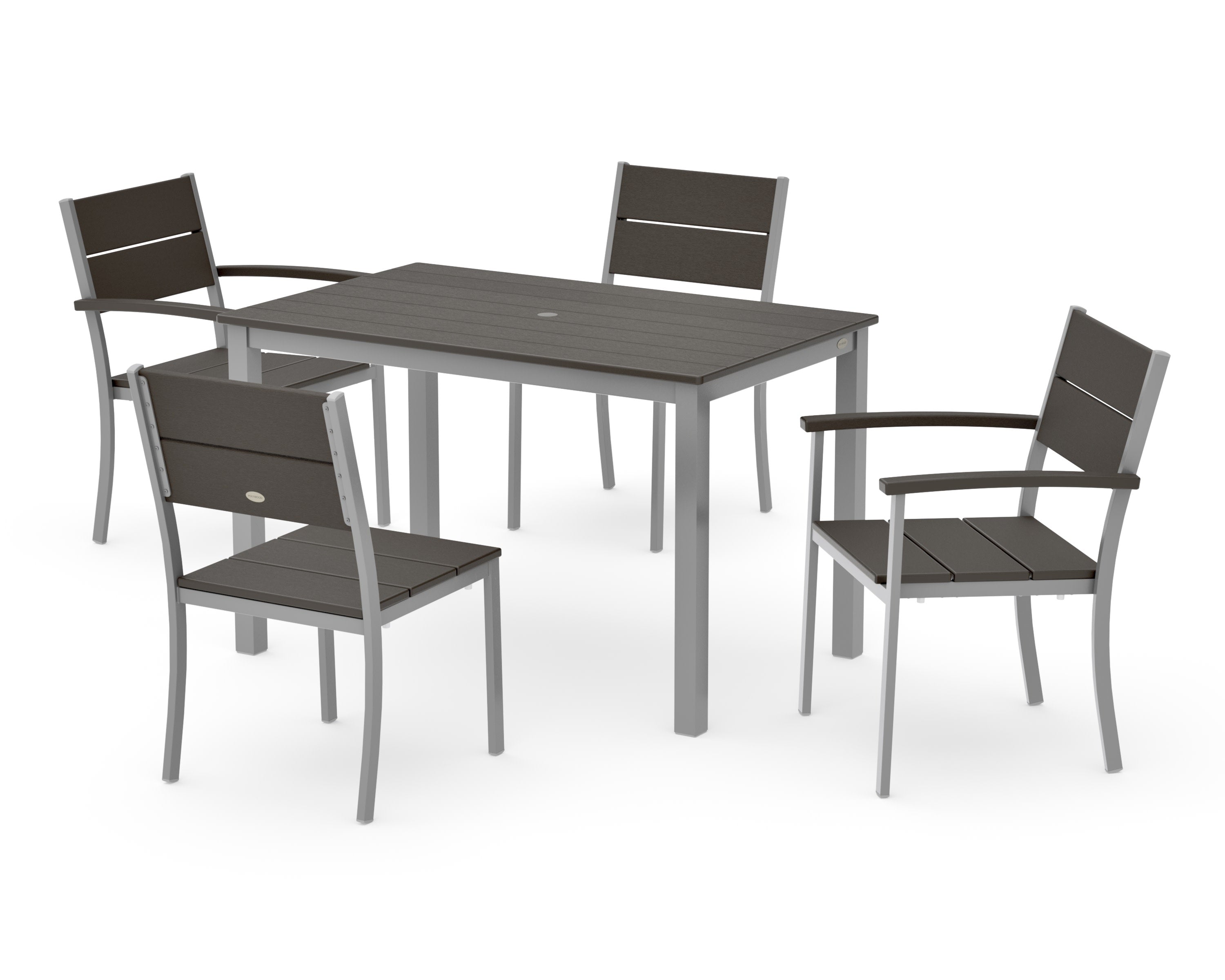 Main Street 5-Piece Dining Set in Silver / Vintage Coffee