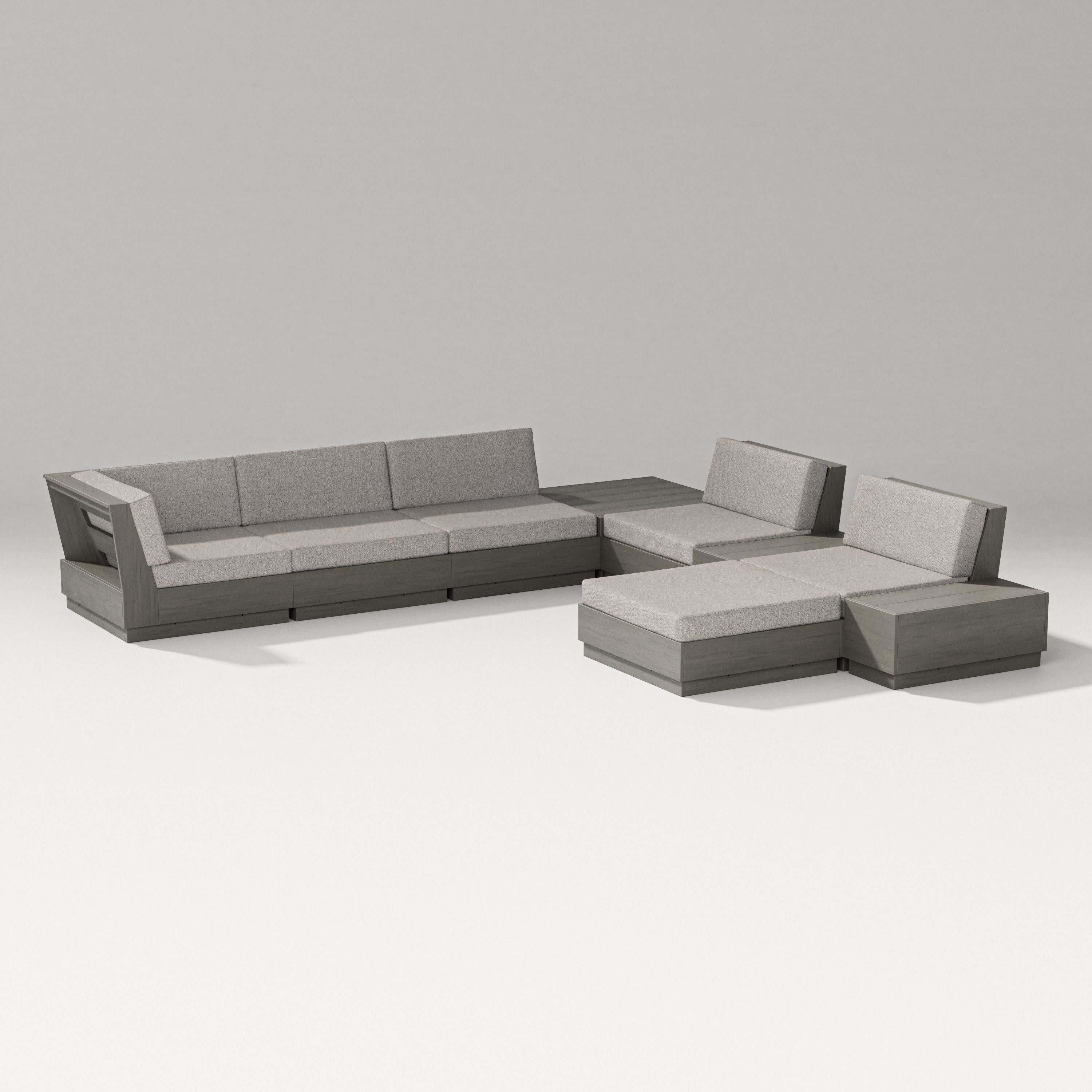 Elevate 9-Piece Conversation Sectional in Driftwood / Weathered Tweed