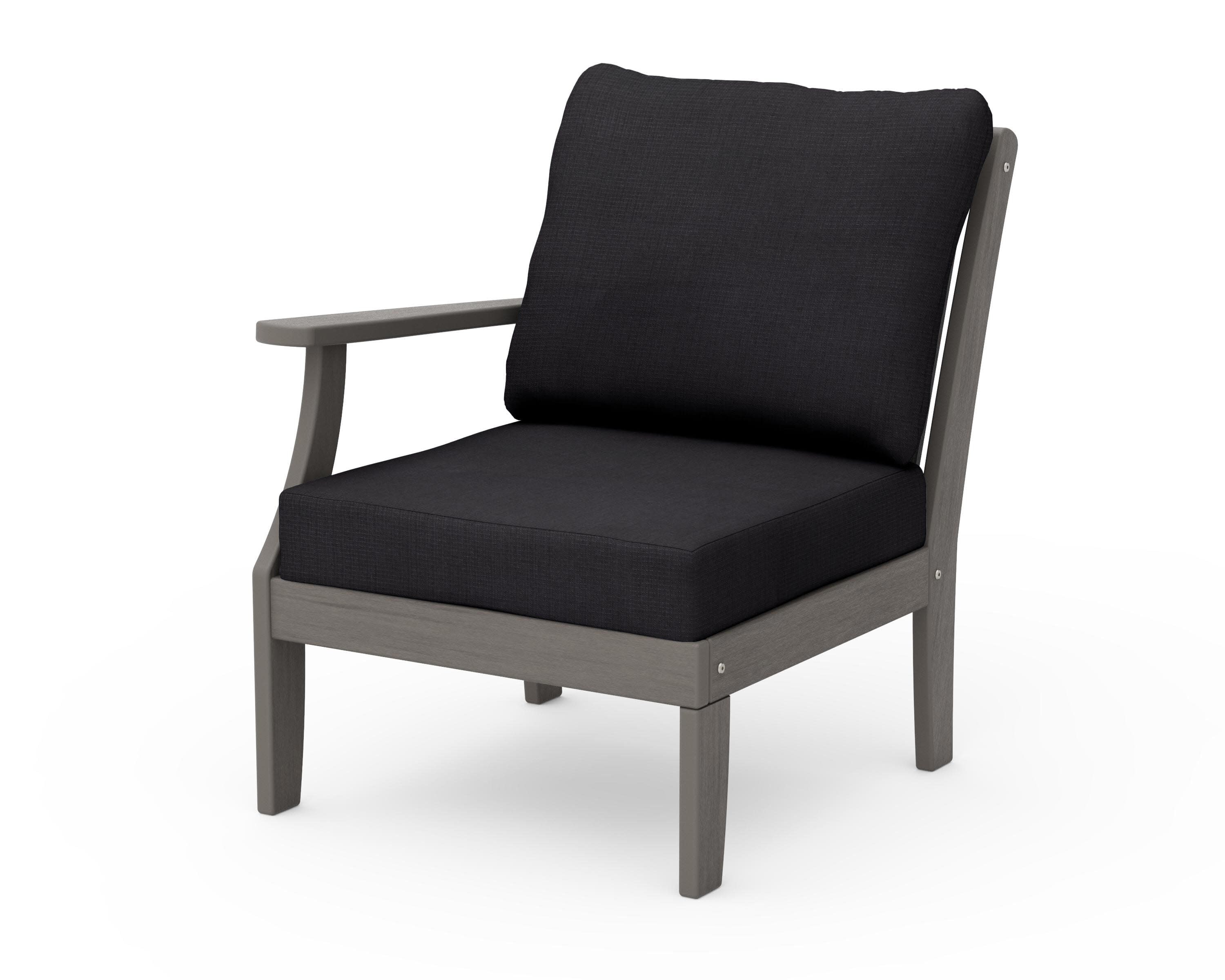 Braxton Modular Left Arm Chair in Driftwood / Midnight Linen