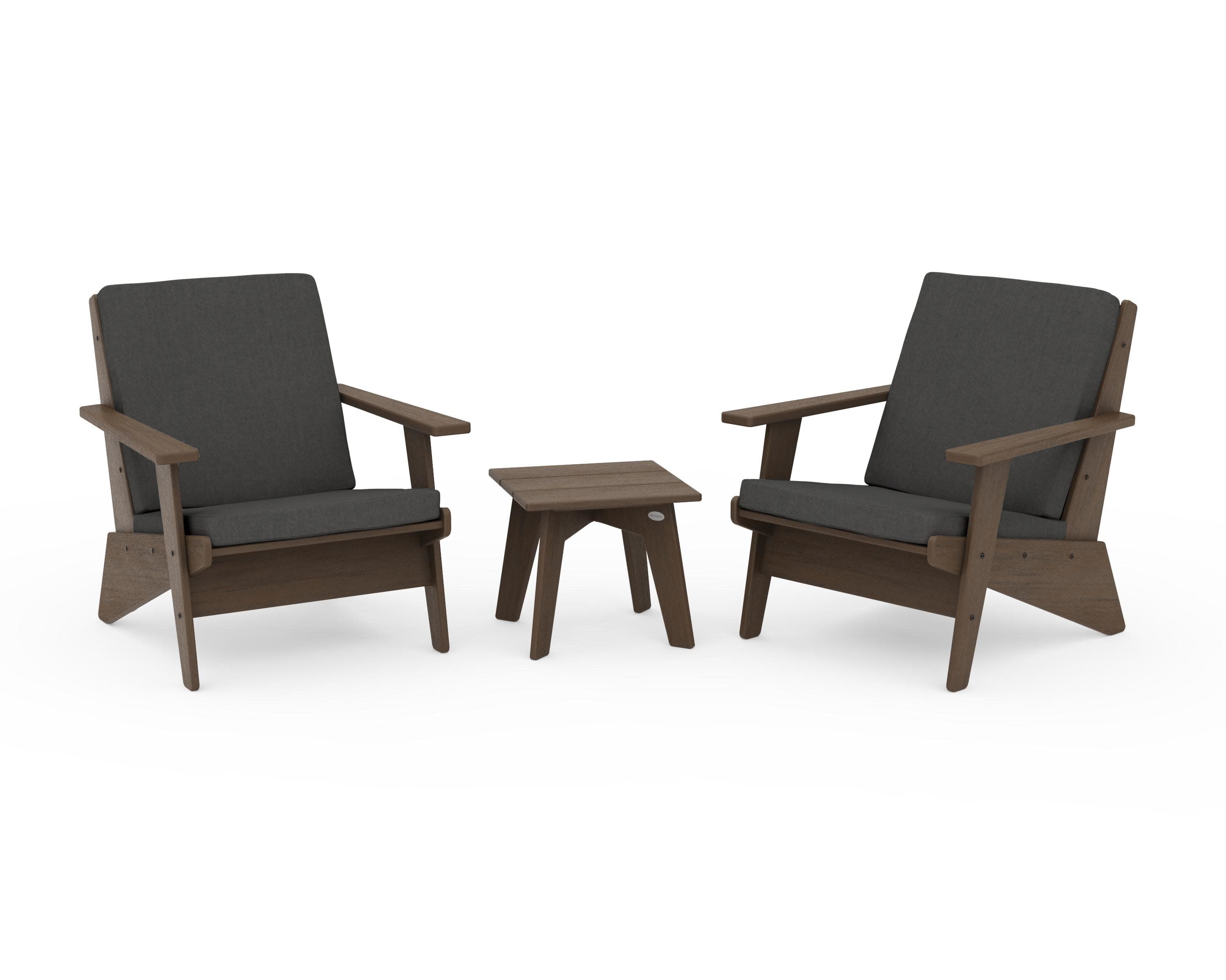Riviera Modern Lounge 3-Piece Set in Kona / Spectrum Carbon