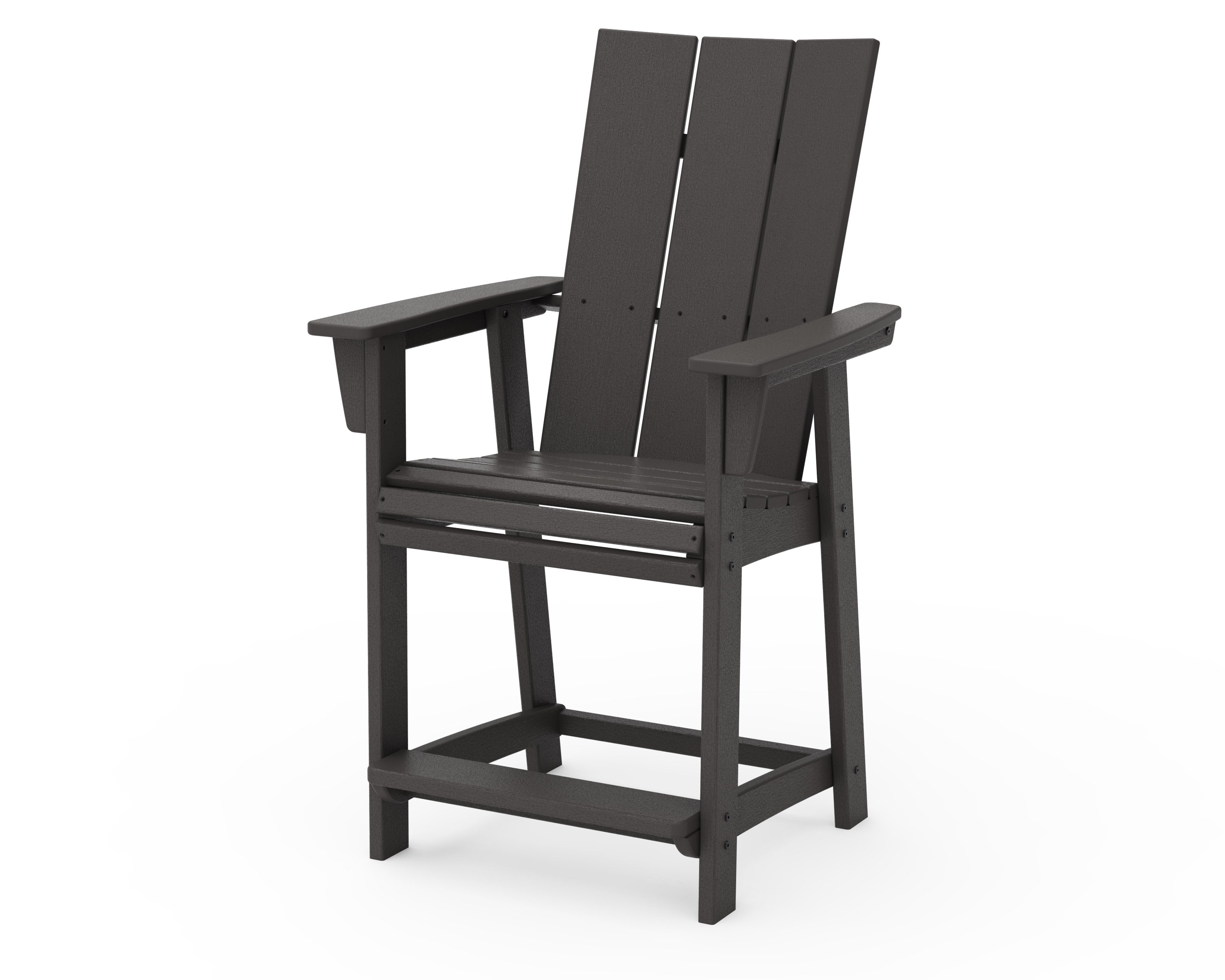 Modern Curveback Adirondack Counter Chair in Vintage Coffee