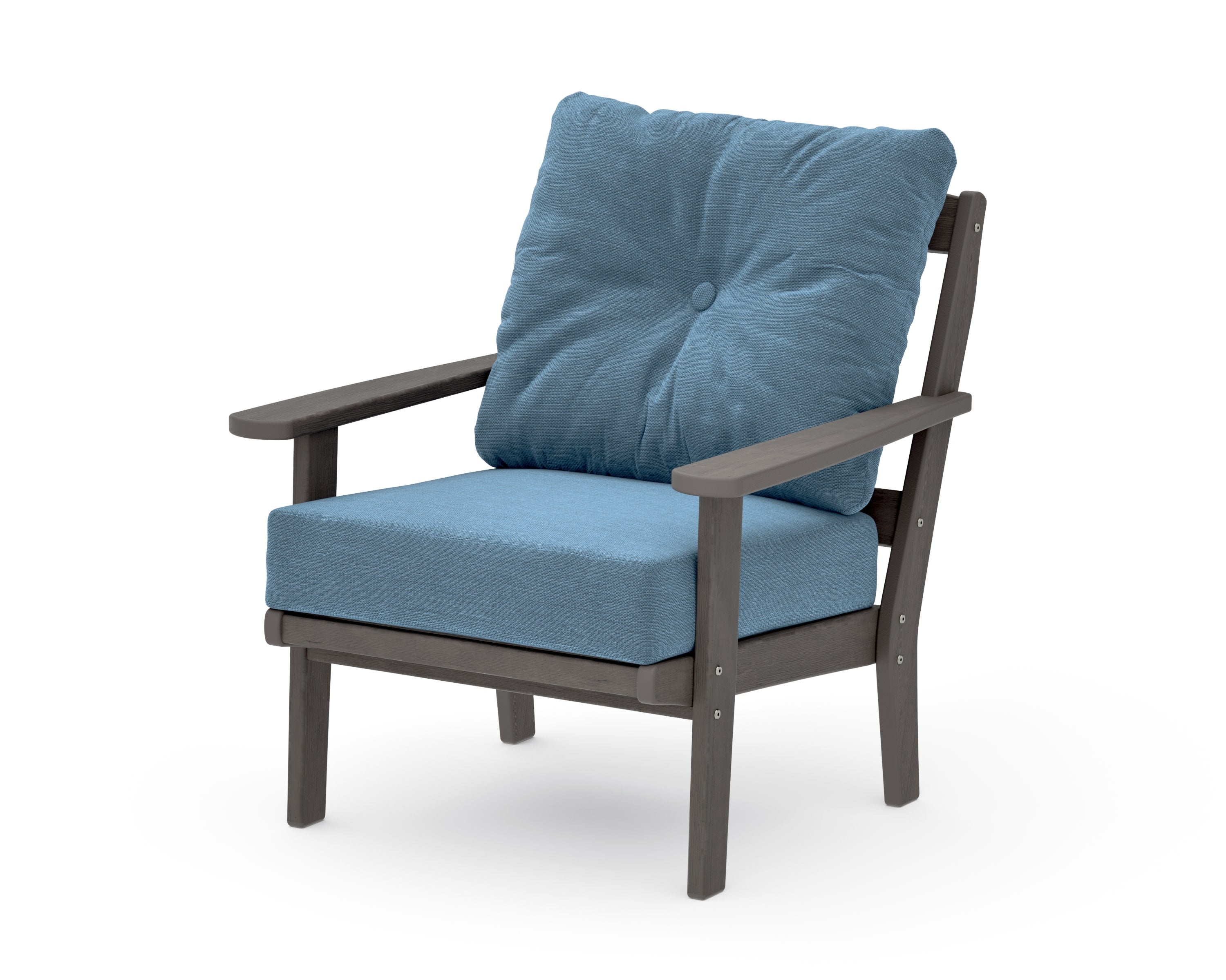 Mission Deep Seating Chair in Driftwood / Sky Blue