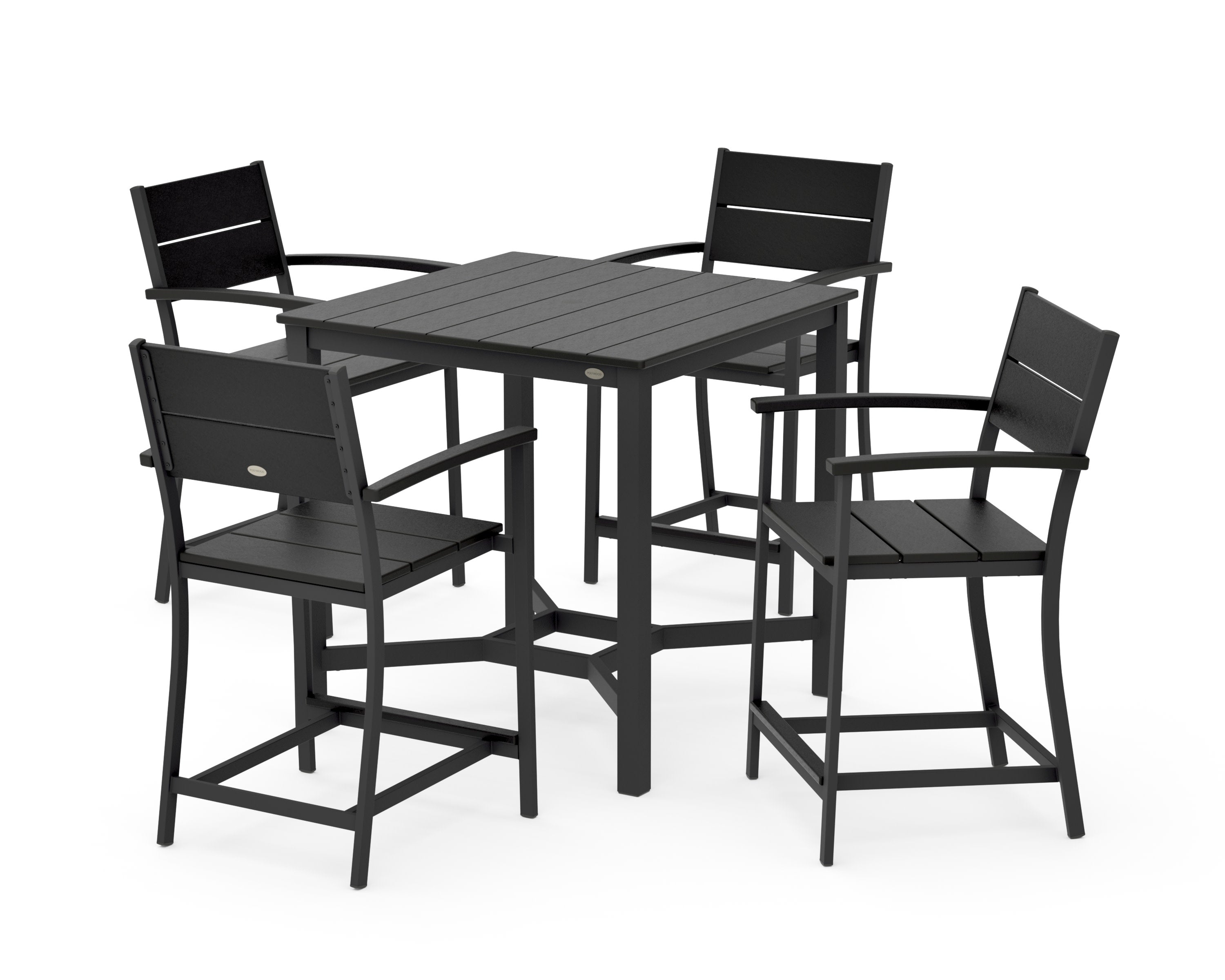 Main Street 5-Piece Counter Set in Black / Black