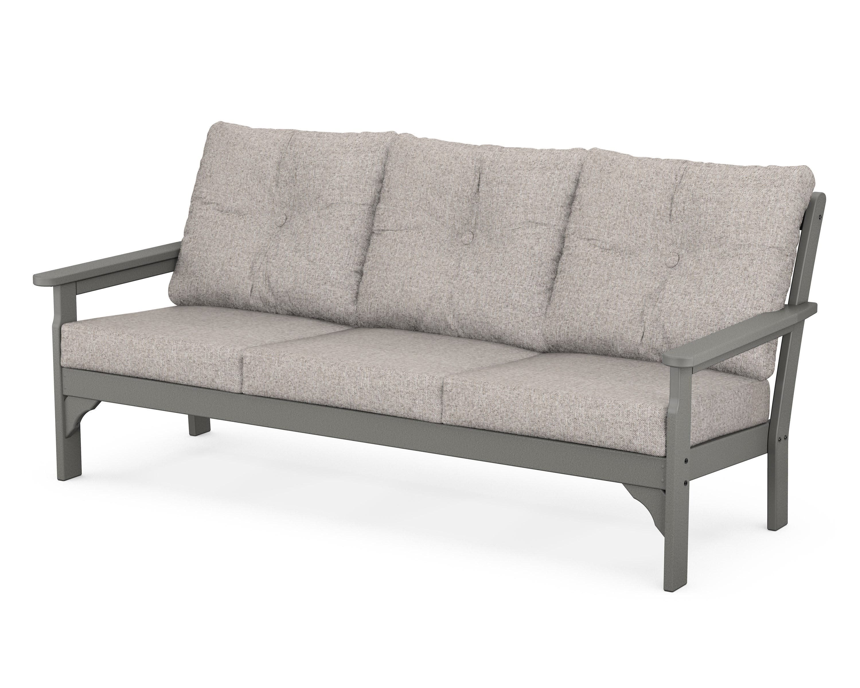 Vineyard Deep Seating Sofa in Slate Grey / Weathered Tweed