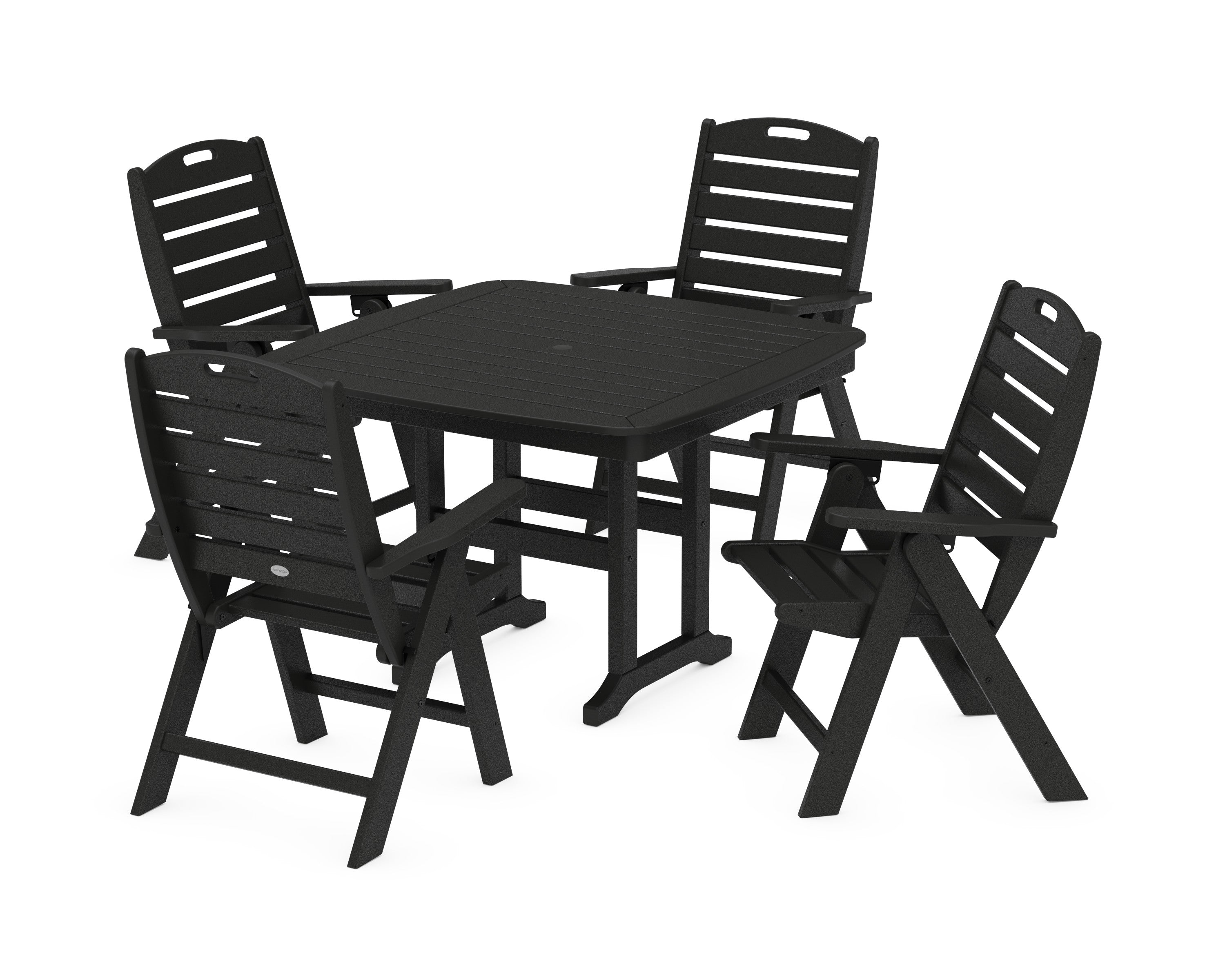 Nautical Highback Chair 5-Piece Dining Set in Black