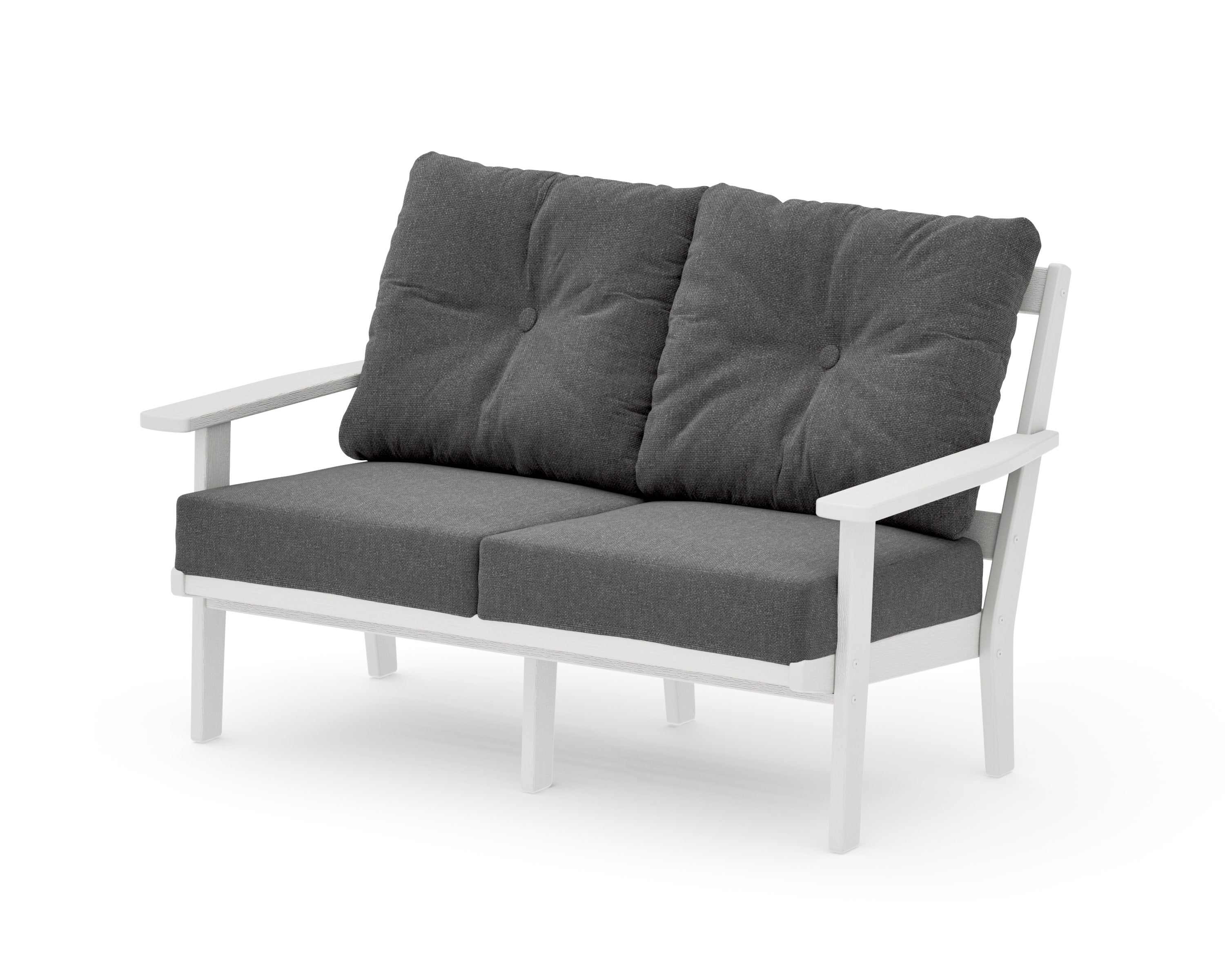 Oxford Deep SeatingLoveseat in Vintage White / Ash Charcoal