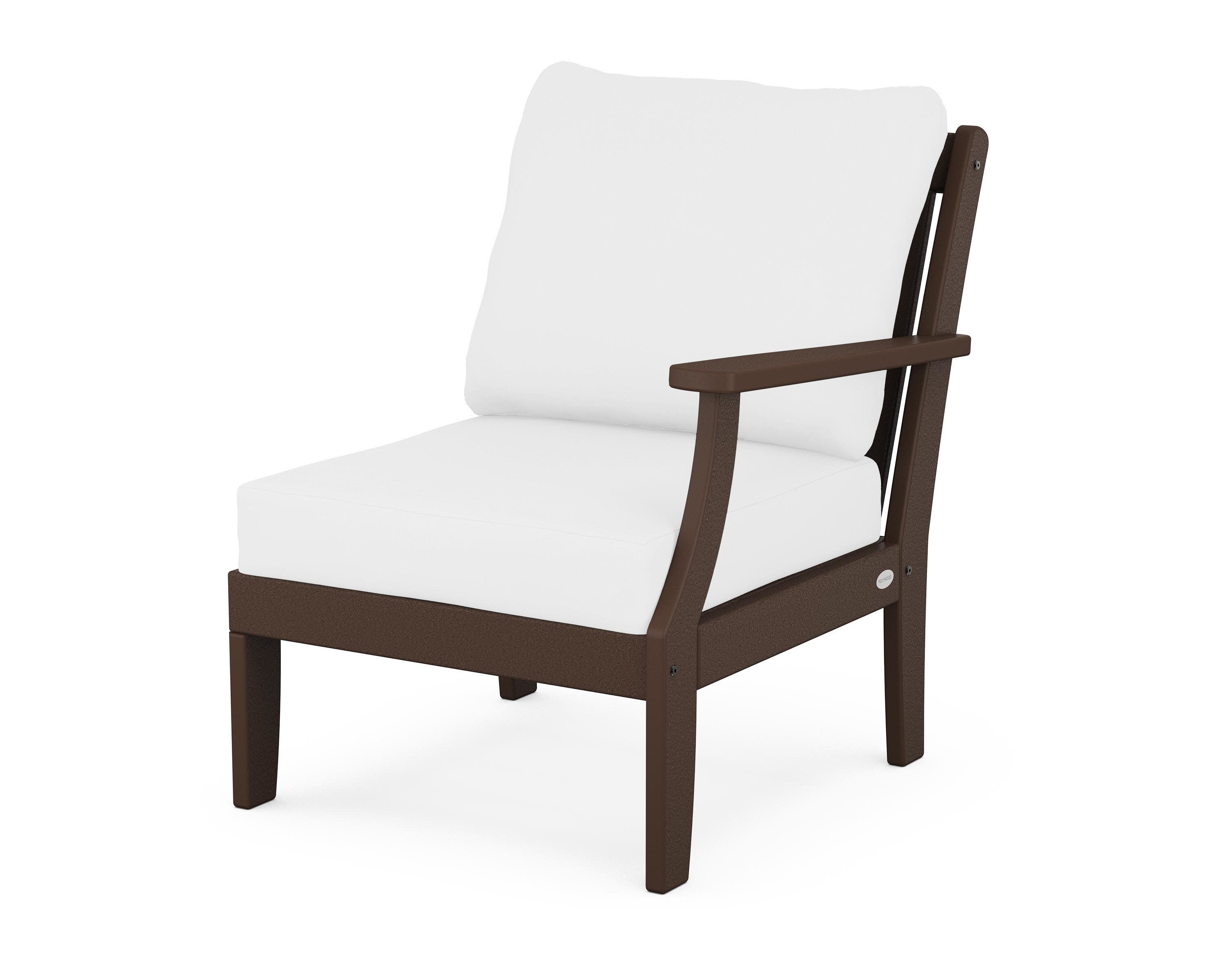 Braxton Modular Right Arm Chair in Mahogany / Natural