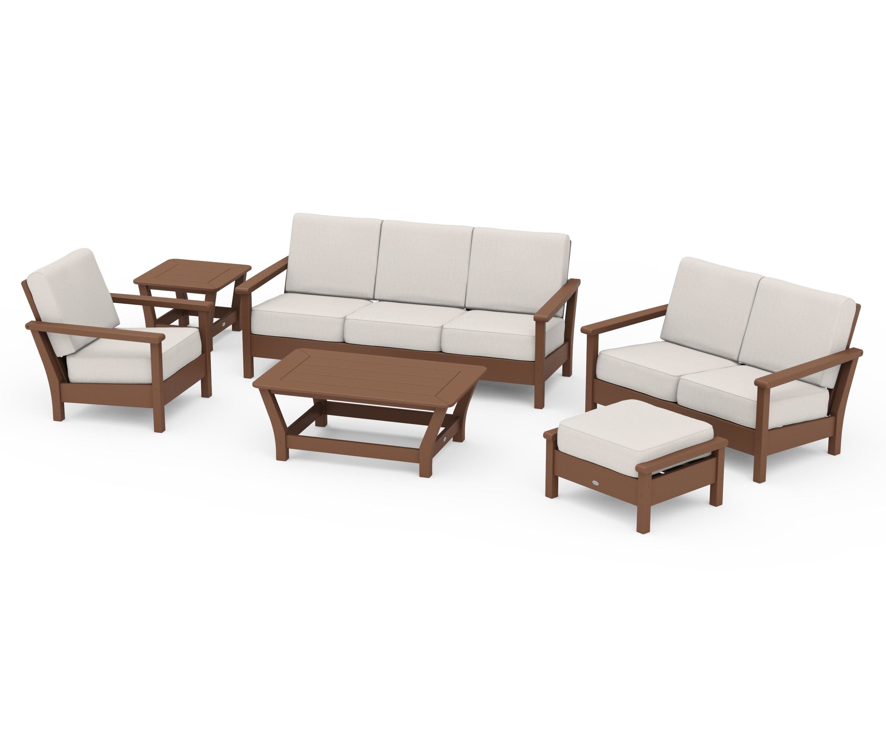 Harbour 6-Piece Outdoor Living Set in Teak / Cast Ash