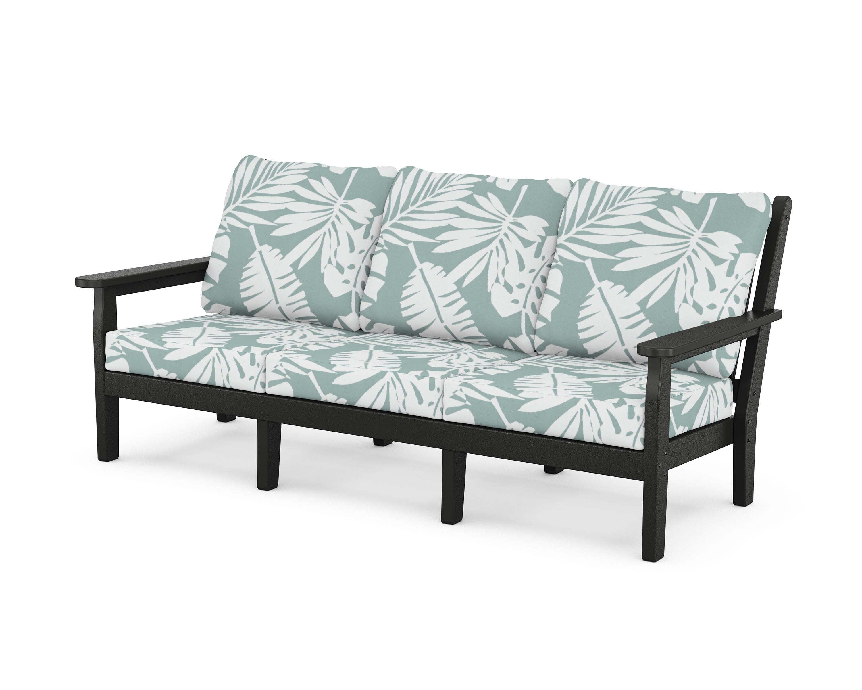 Chippendale Deep Seating Sofa in Black / Leaf Glacier Spa