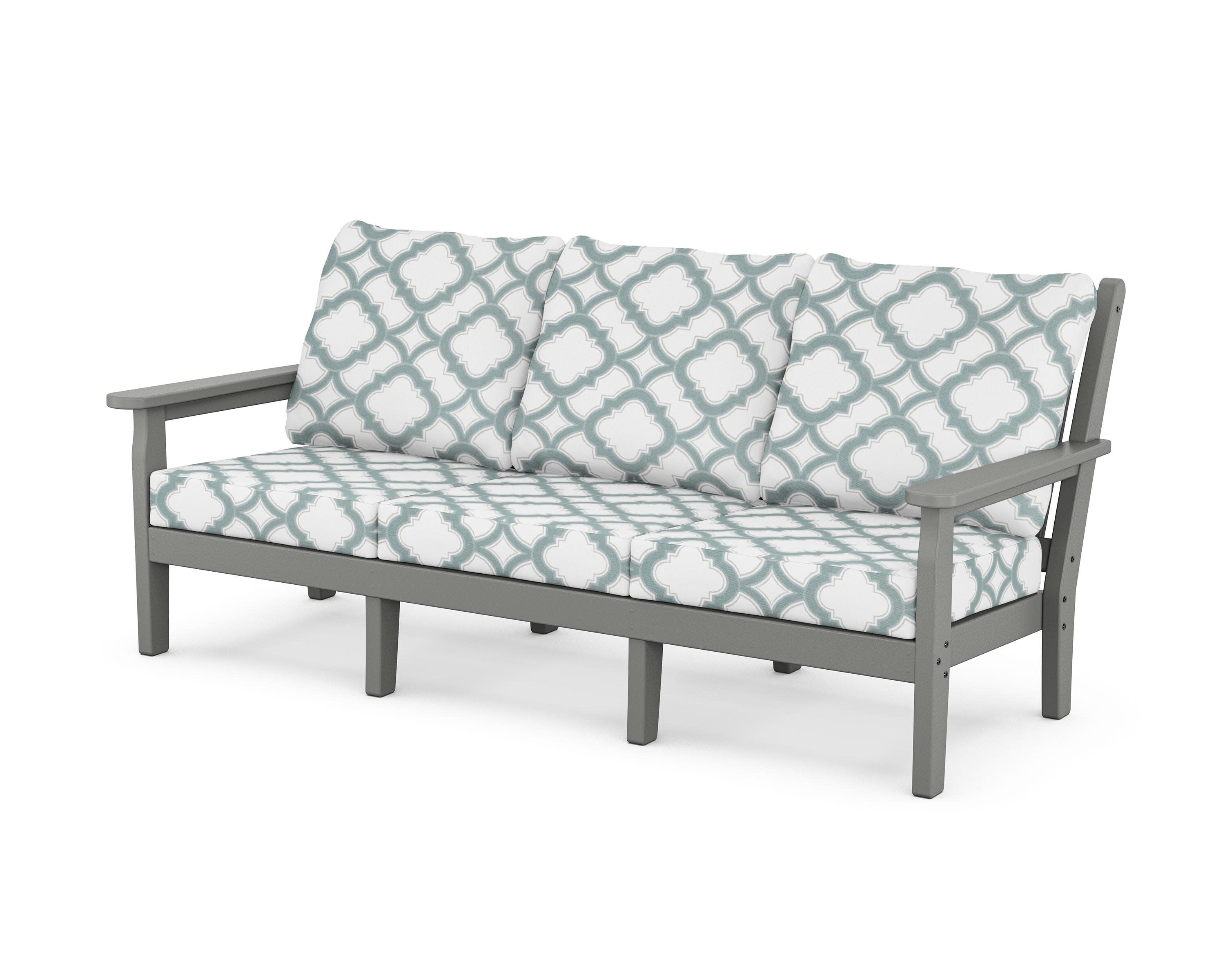 Chippendale Deep Seating Sofa in Slate Grey / Trellis Glacier Spa