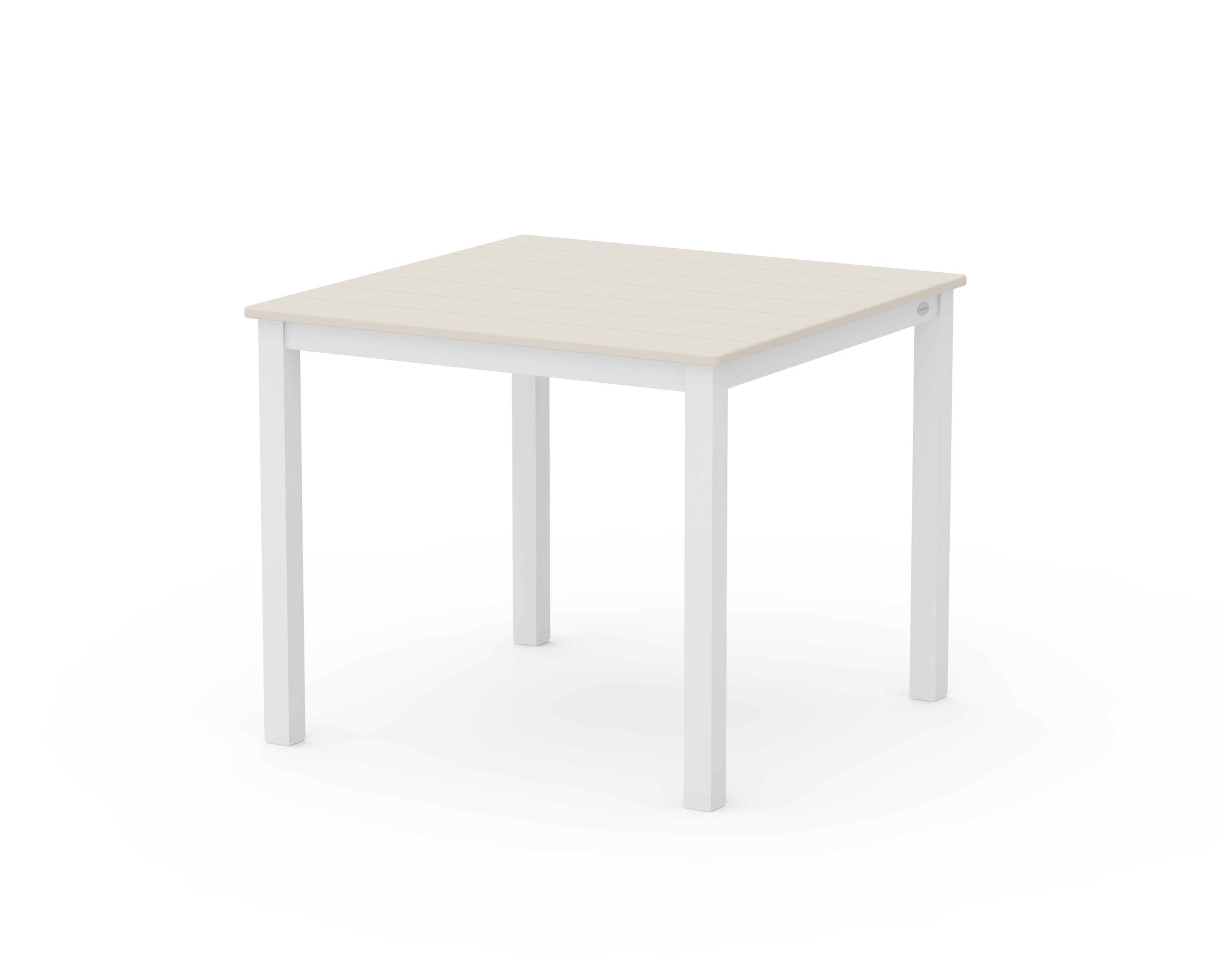Main Street 36" x 36" Dining Table in White / Sand