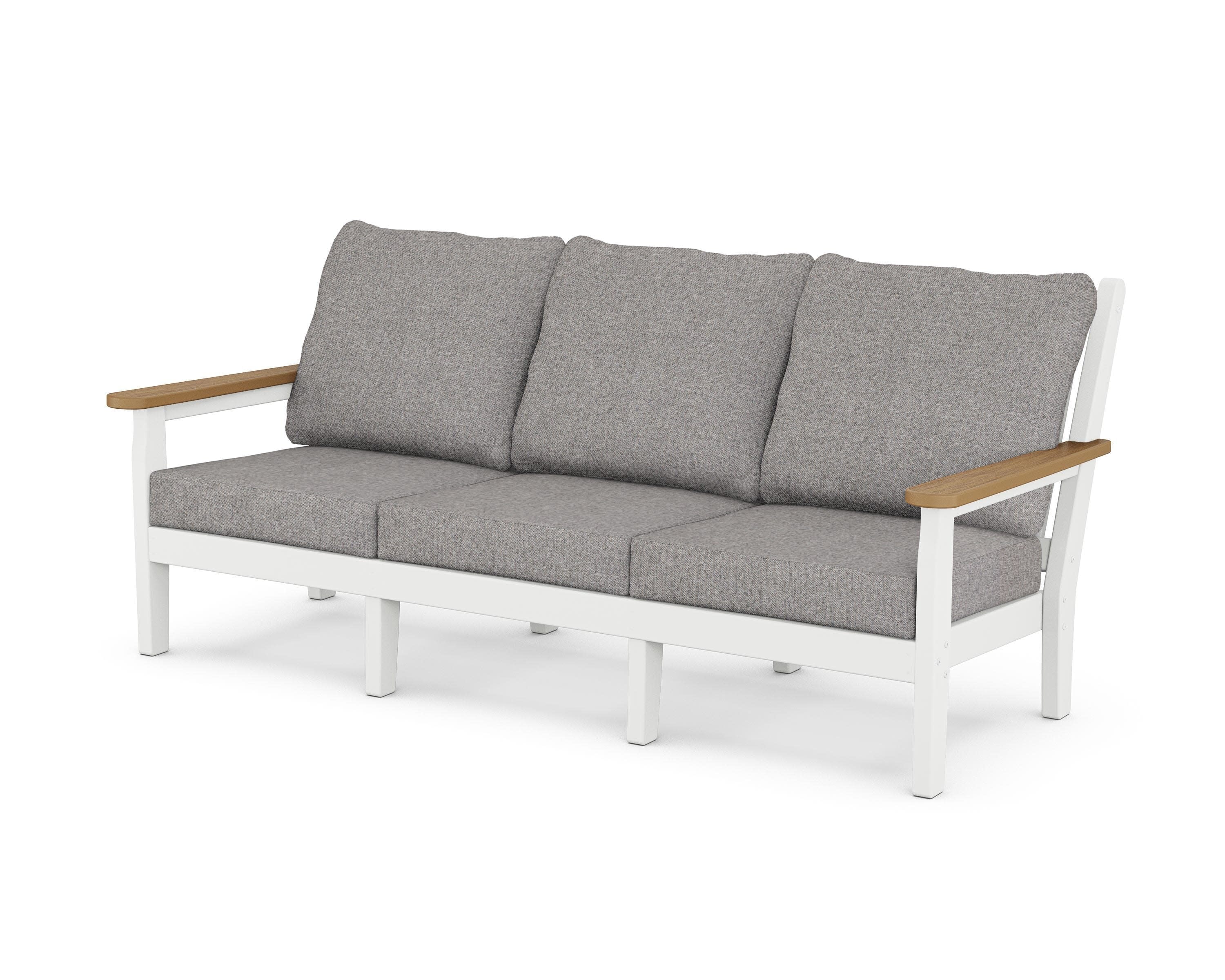 Chippendale Deep Seating Sofa in White / Natural / Grey Mist