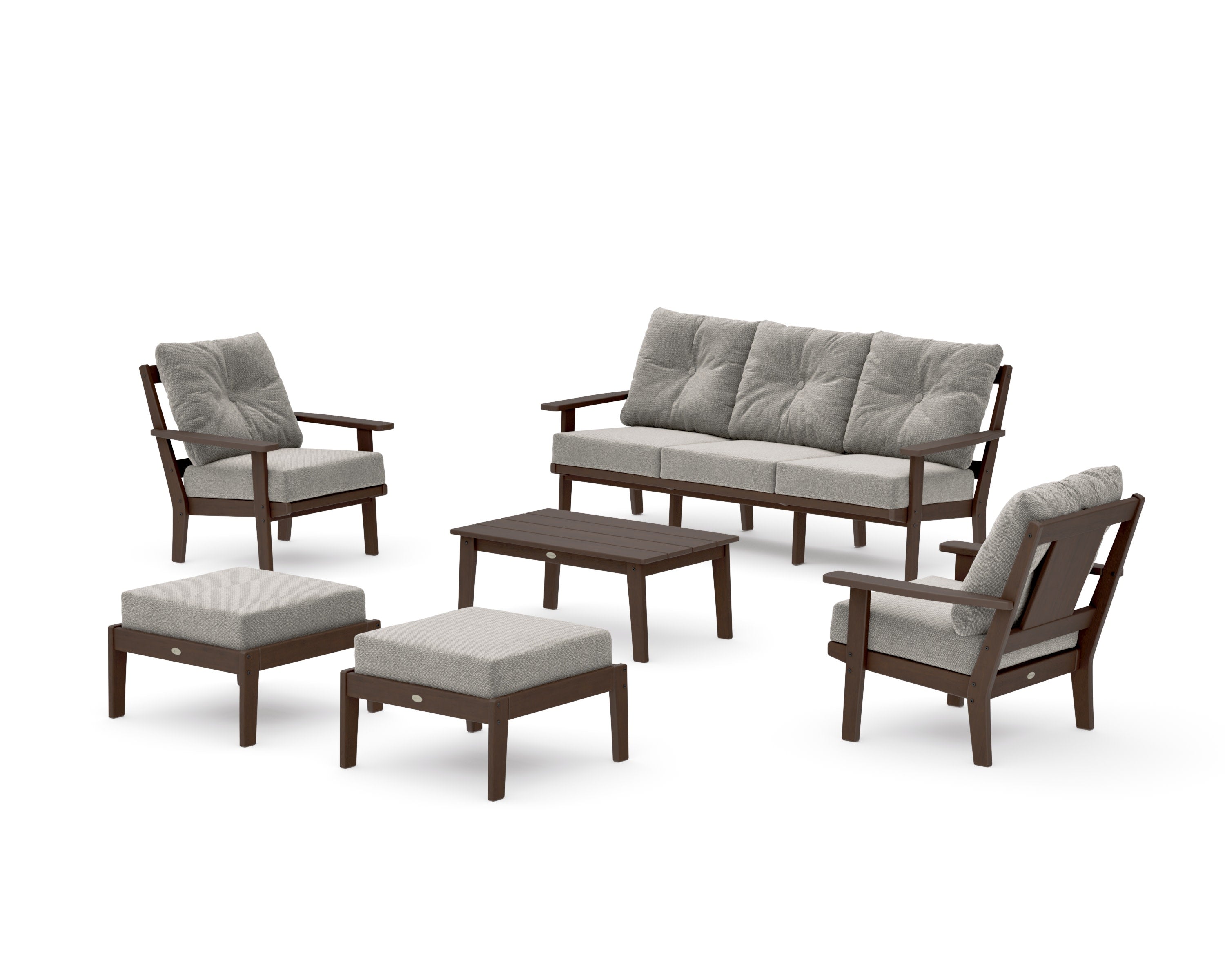 Prairie 6-Piece Lounge Sofa Set in Kona / Weathered Tweed