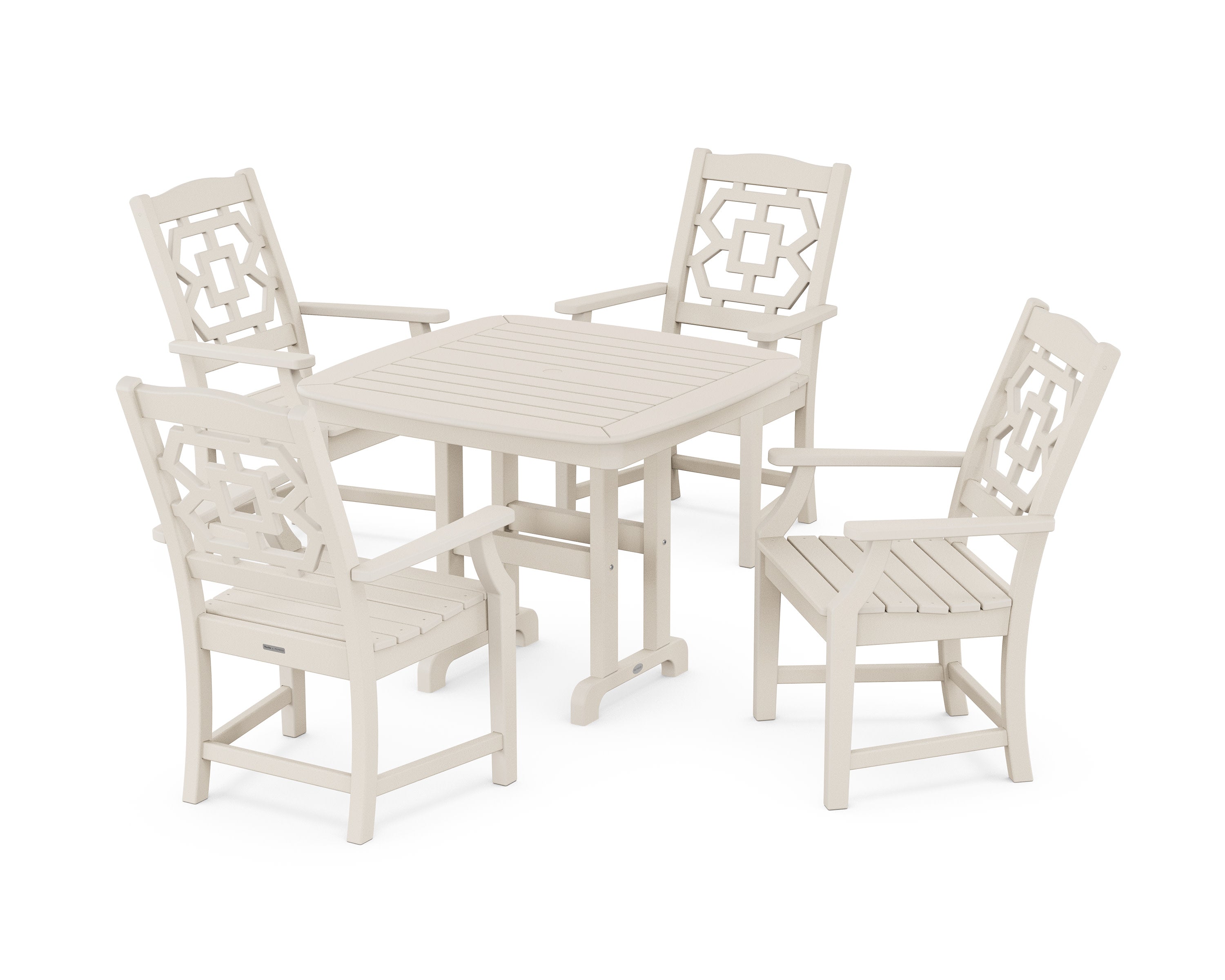 Chinoiserie 5-Piece Dining Set in Sand
