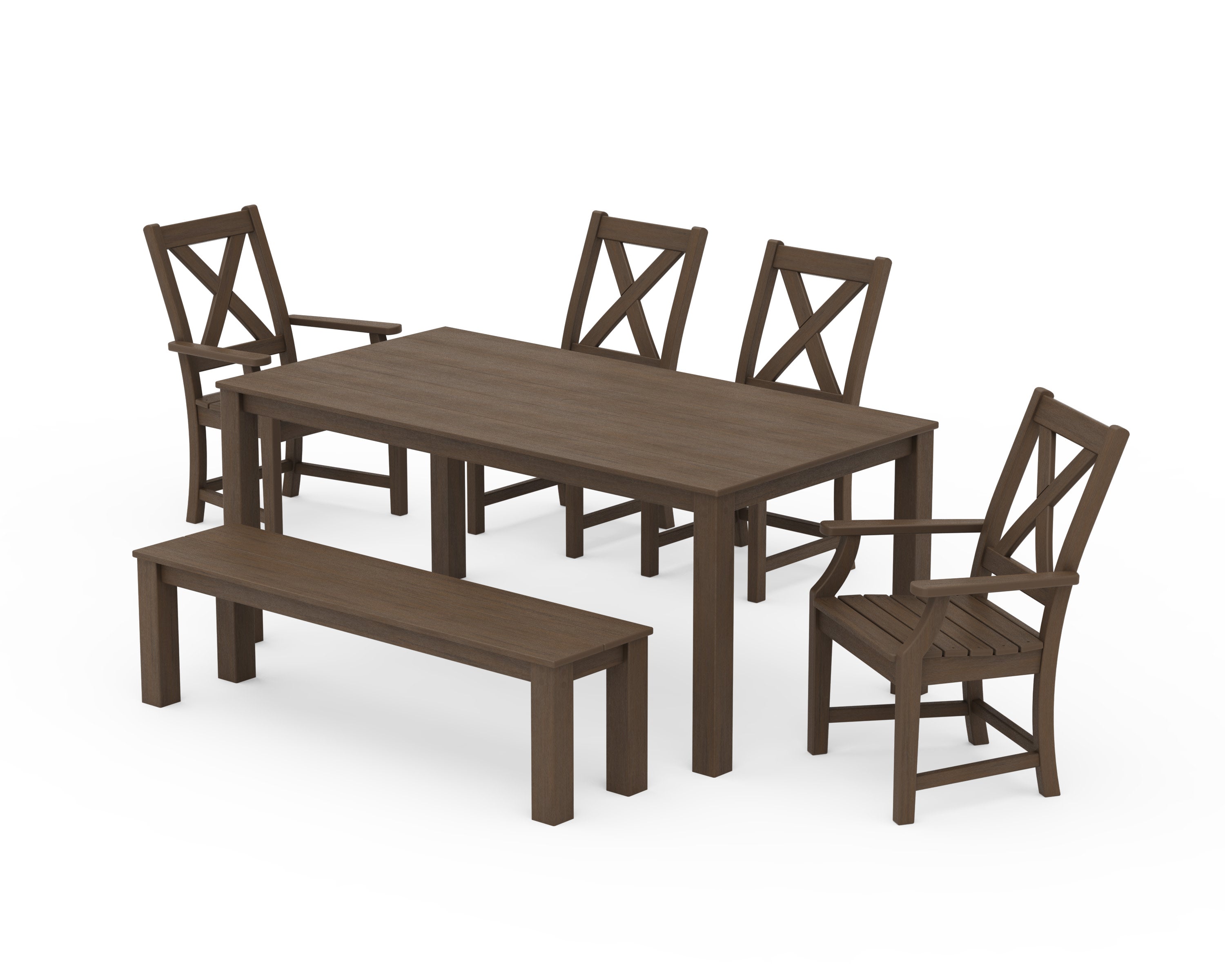 Braxton 6-Piece Parsons Dining Set with Bench in Kona