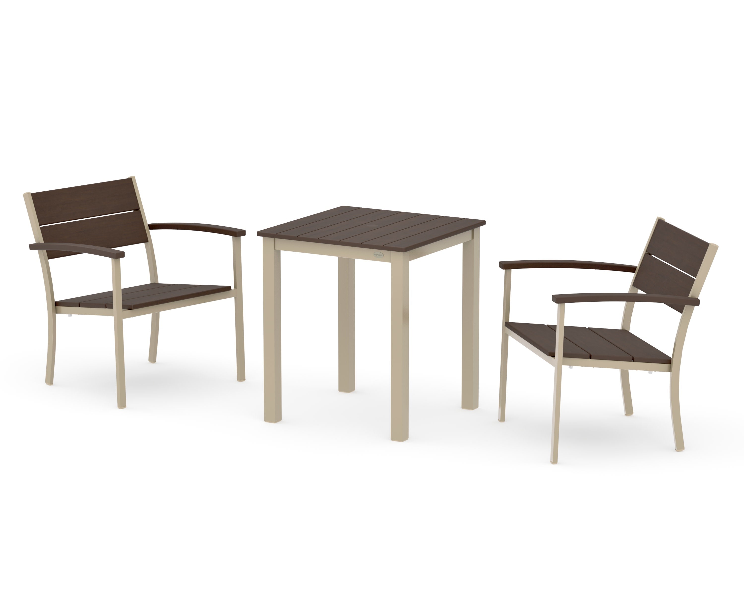 Main Street 3-Piece Square Dining Set in Sand / Kona