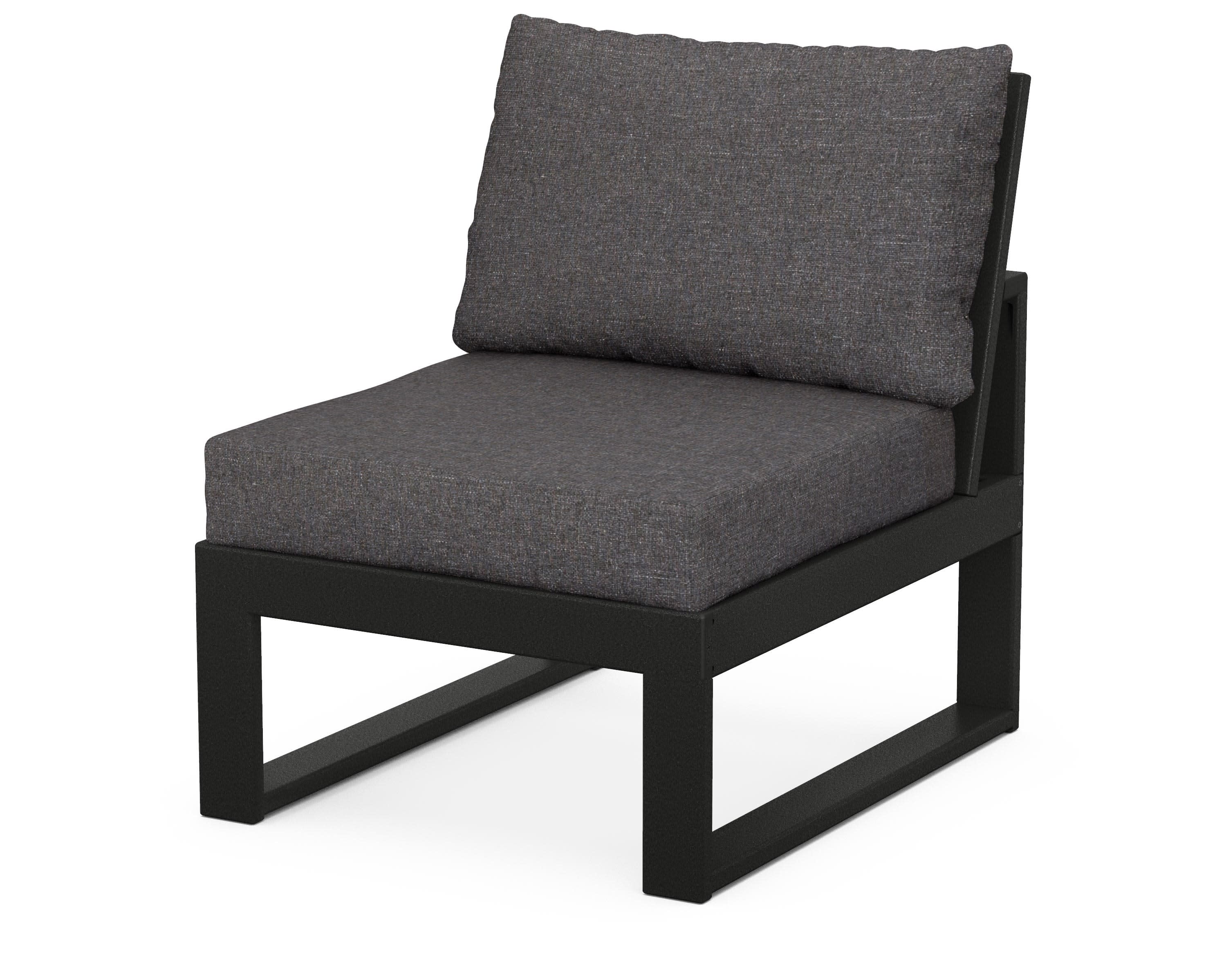 Modular Armless Chair in Black / Ash Charcoal