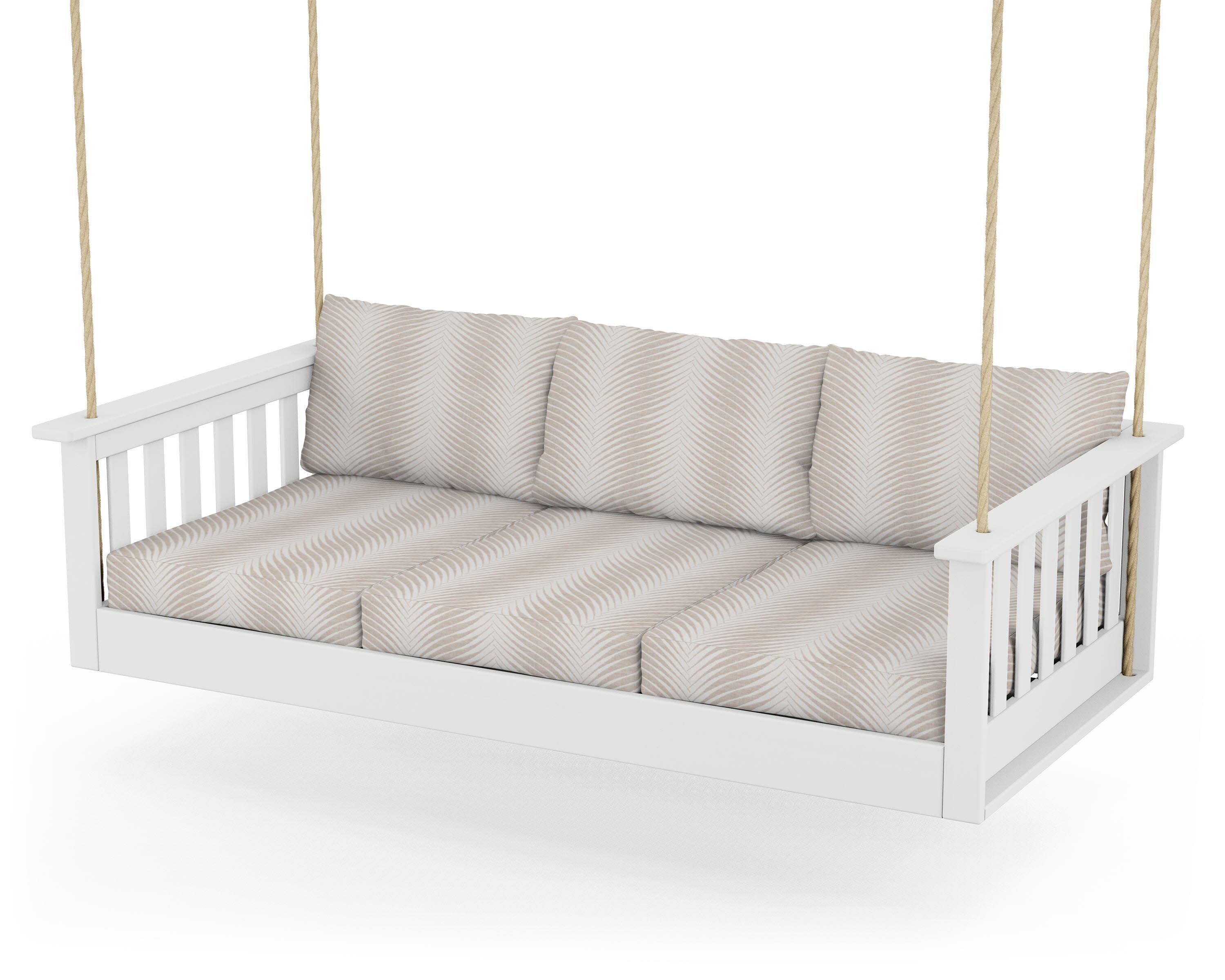 Vineyard Daybed Swing in White / Clock Out Cloud