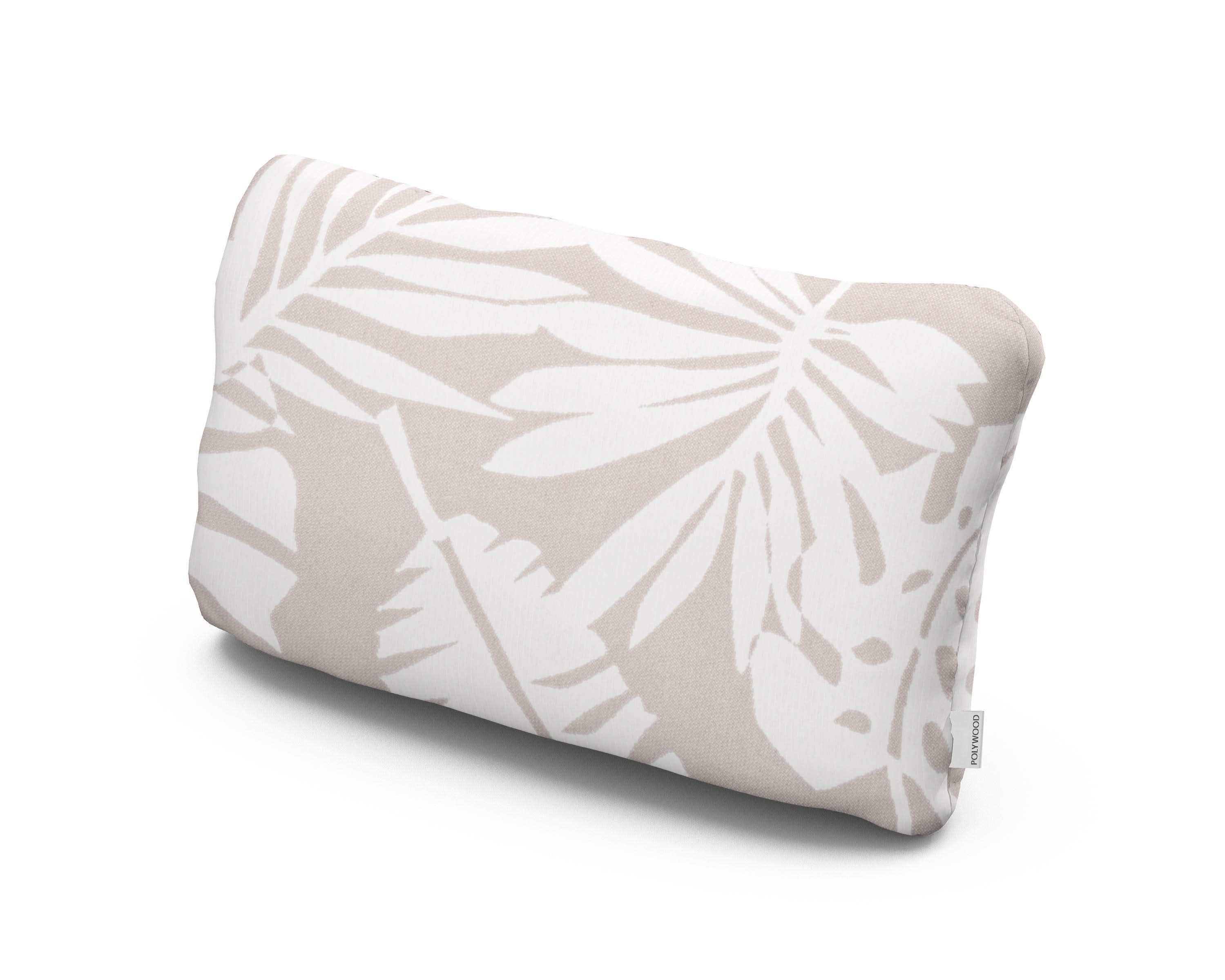Outdoor Lumbar Pillow in Leaf Dune Burlap