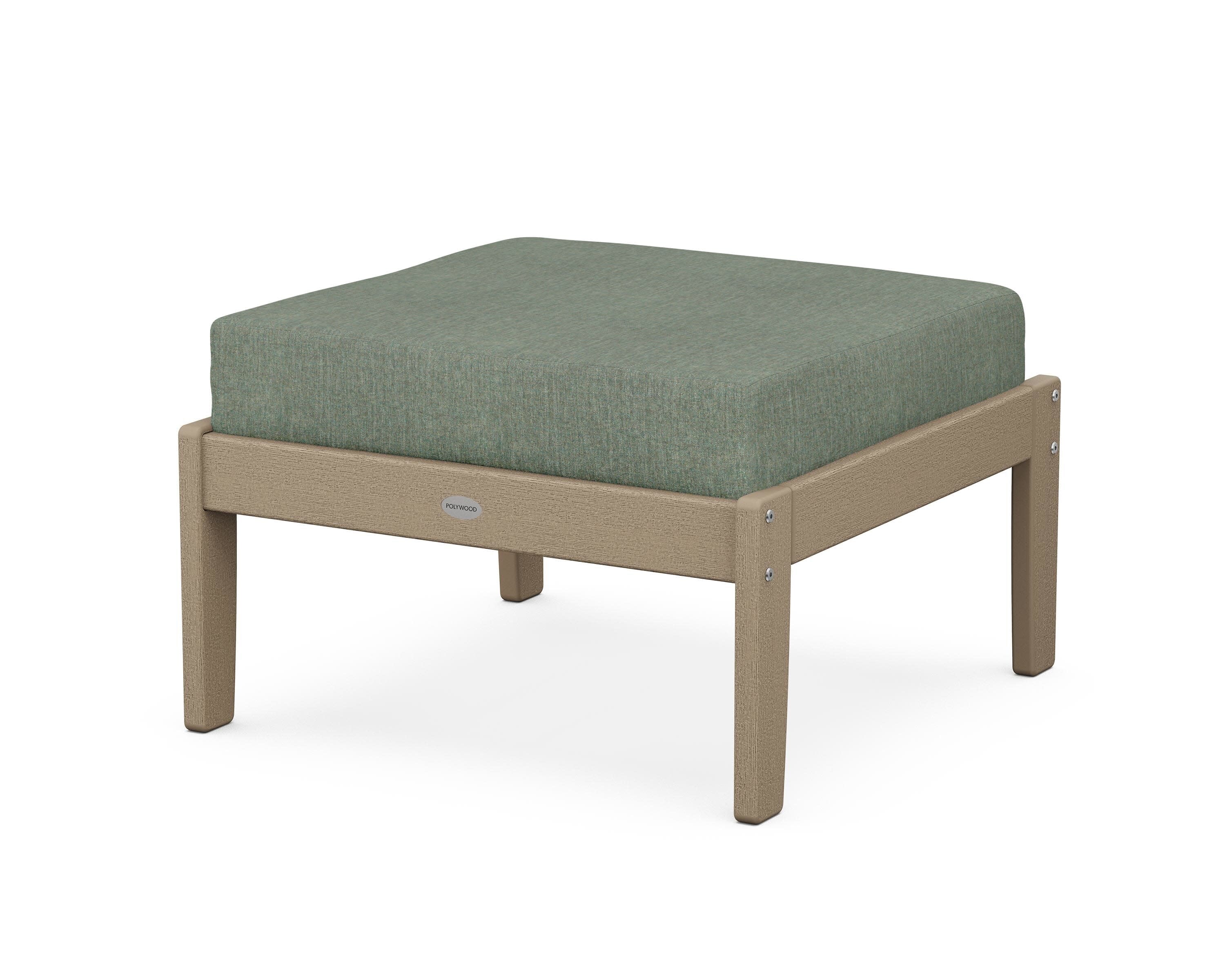 Braxton Deep Seating Ottoman in Vintage Sahara / Cast Sage
