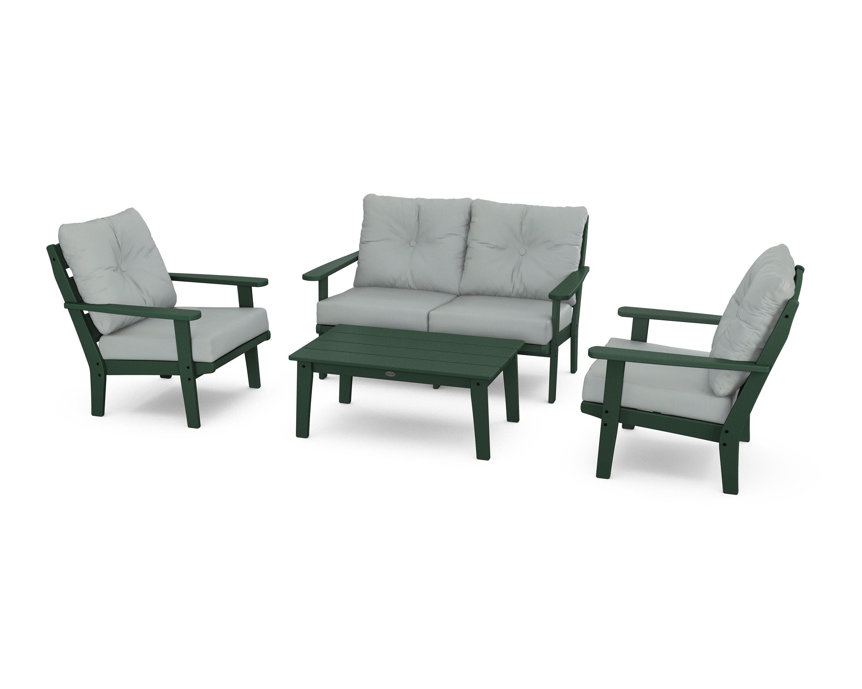 Lakeside 4-Piece Deep Seating Set in Green / Spa