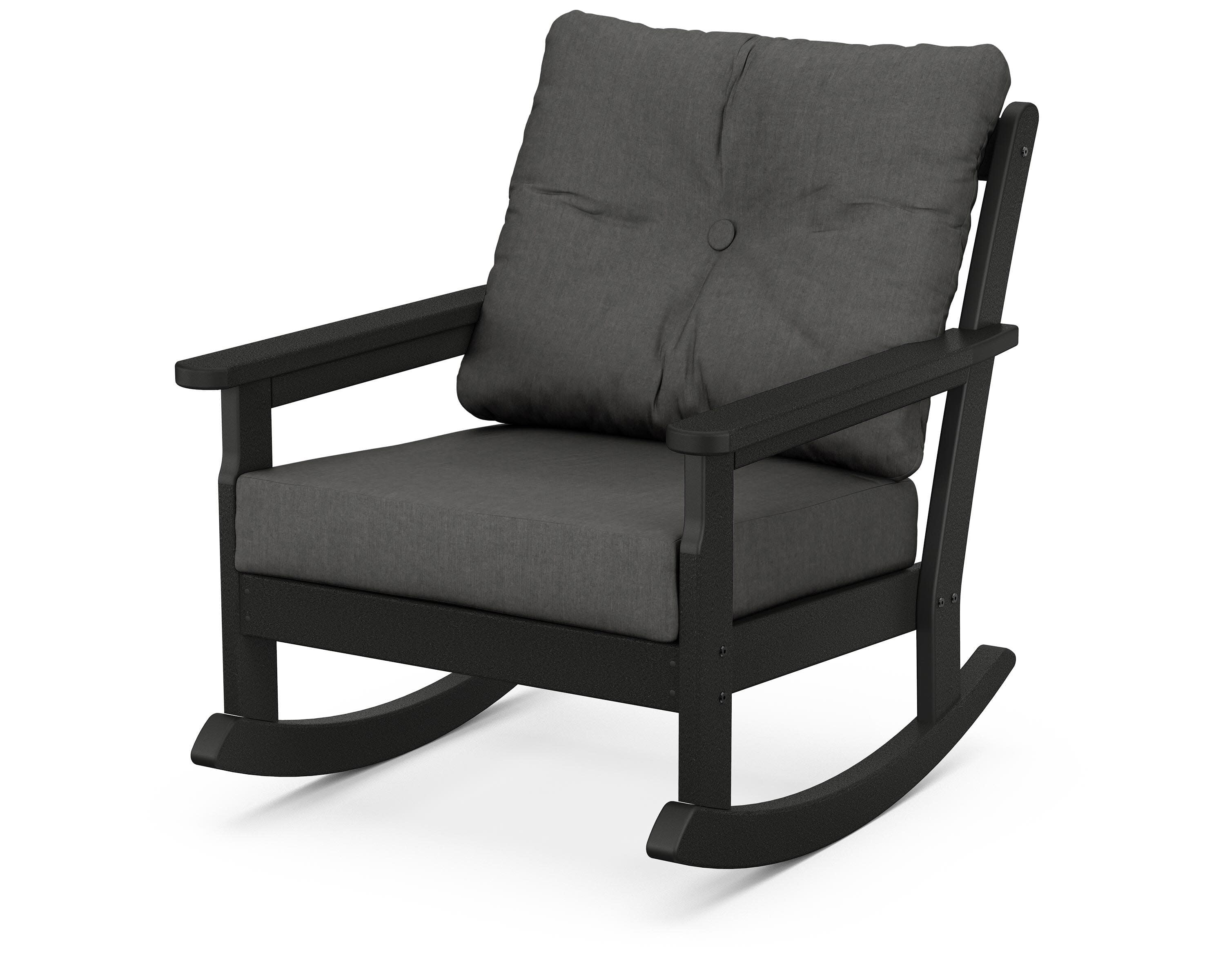 Vineyard Deep Seating Rocking Chair in Black / Spectrum Carbon