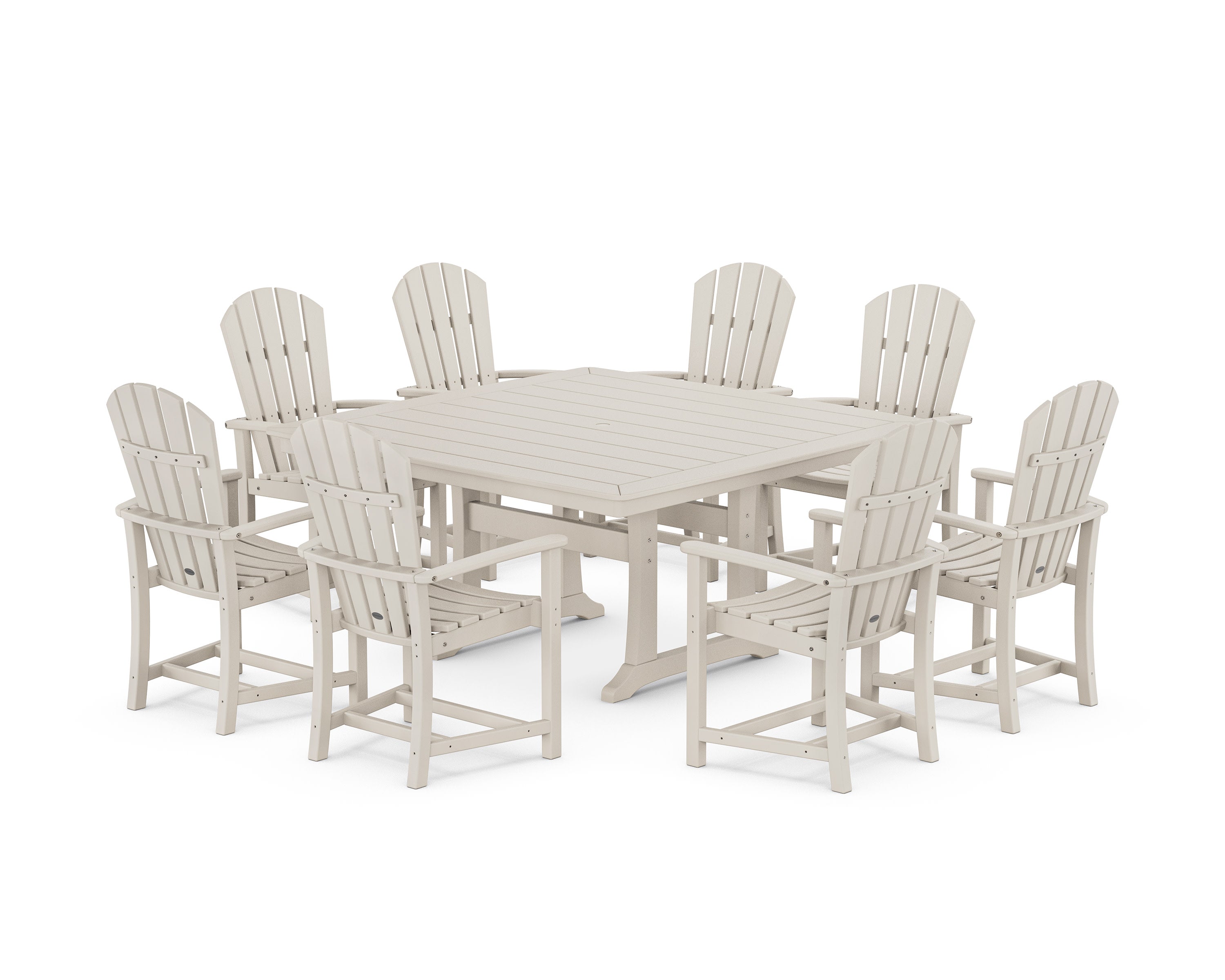 Palm Coast 9-Piece Square Dining Set with Trestle Legs in Sand