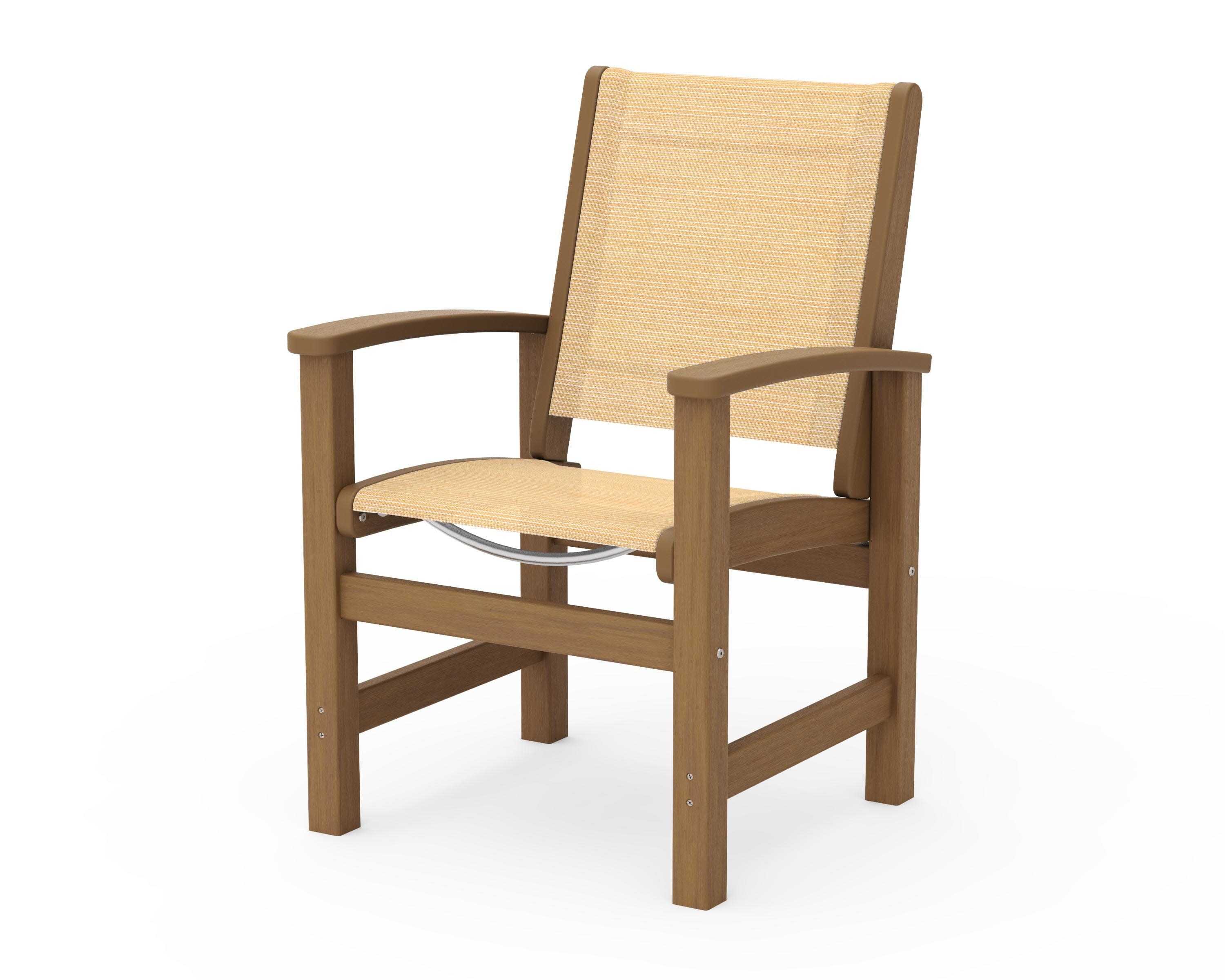 Coastal Dining Chair in Natural / Dupioni Apricot Sling