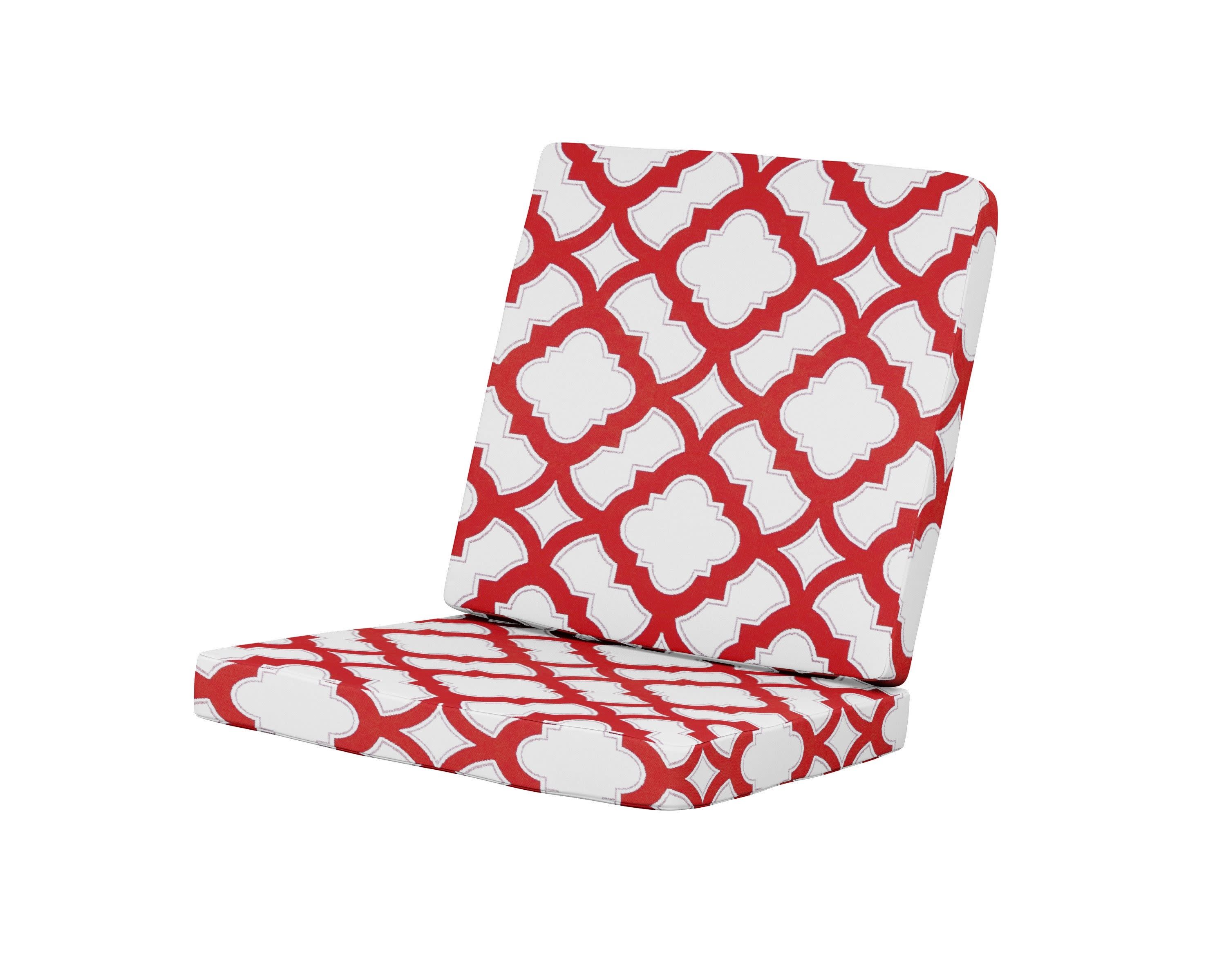 Modern Chair Cushion in Trellis Crimson