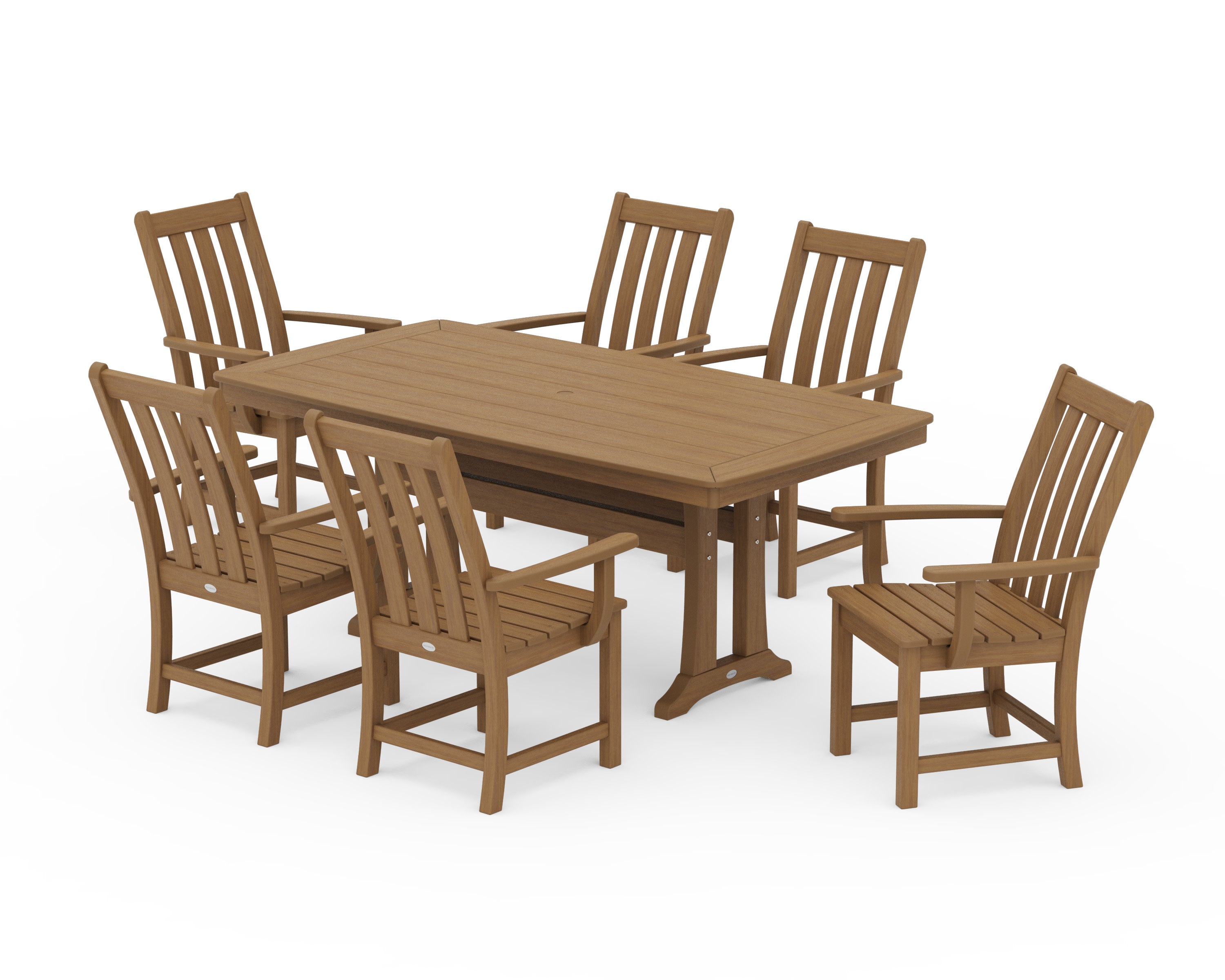 Vineyard 7-Piece Arm Chair Dining Set in Natural