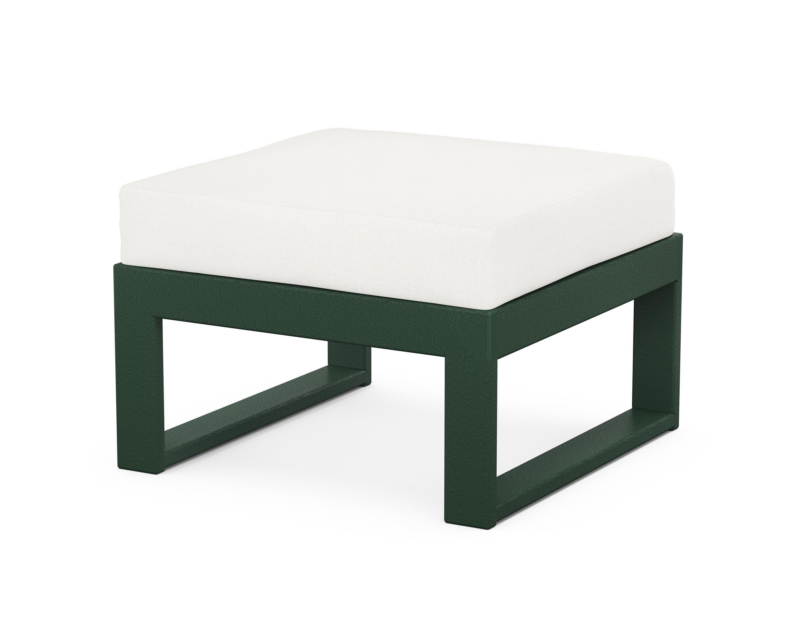 Modular Ottoman - Modern in Green / Natural Linen