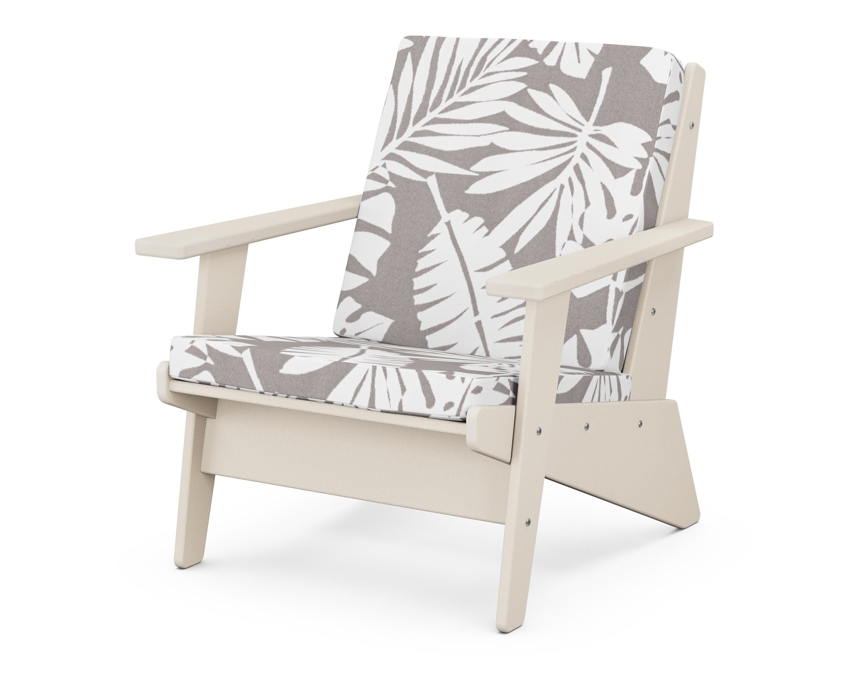 Riviera Modern Lounge Chair in Sand / Leaf Grey Mist