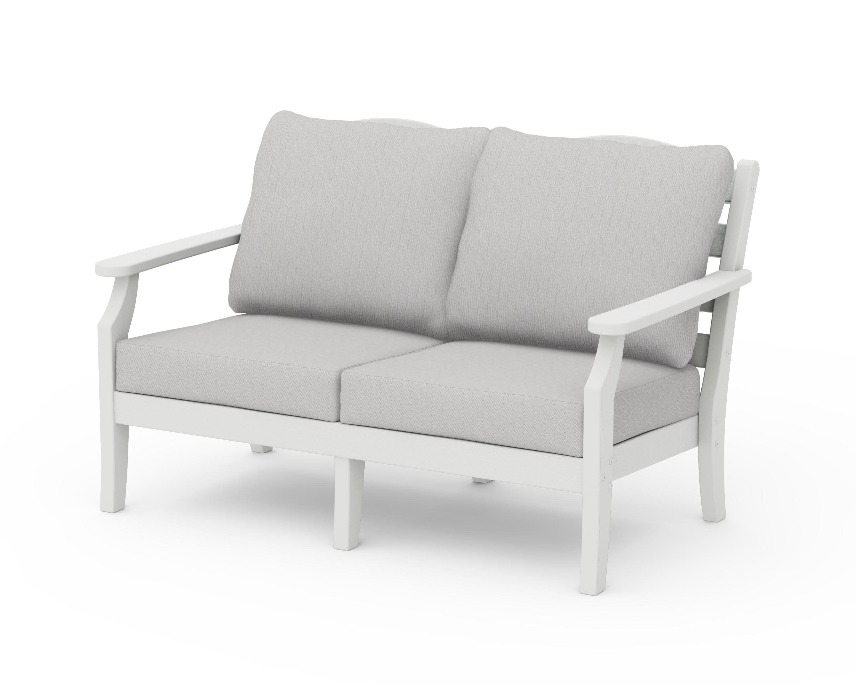 Savannah Deep Seating Loveseat in Vintage White / Diamond in the Rough