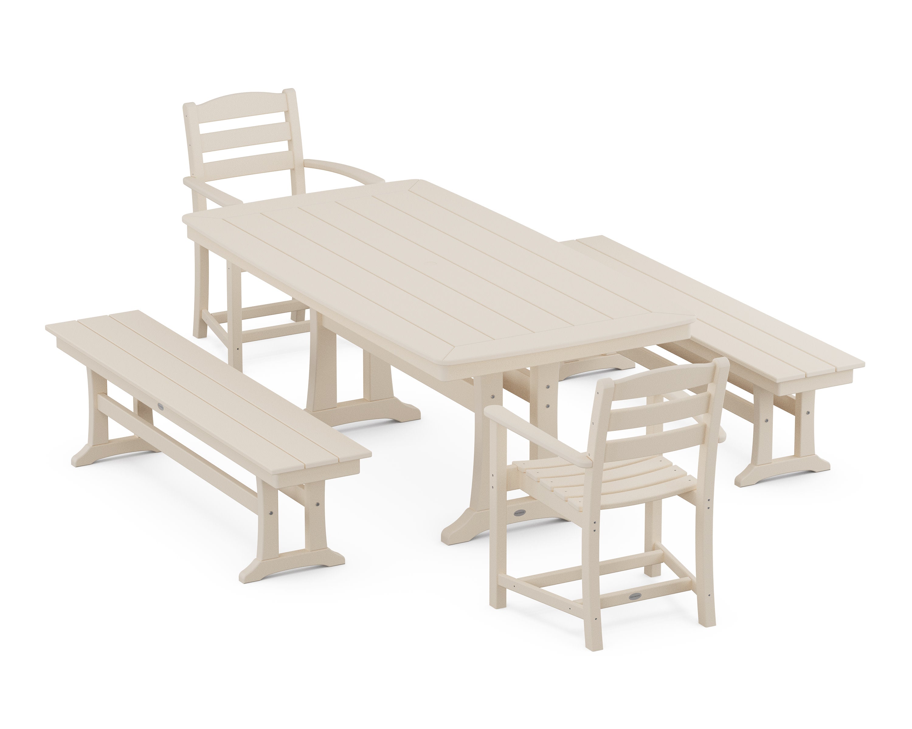 La Casa Cafe 5-Piece Dining Set with Trestle Legs in Sand