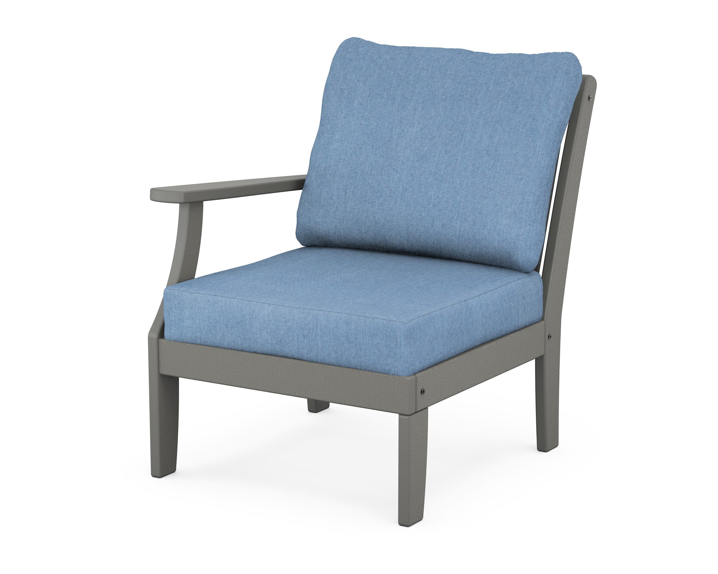 Braxton Modular Left Arm Chair in Slate Grey / Sky Blue